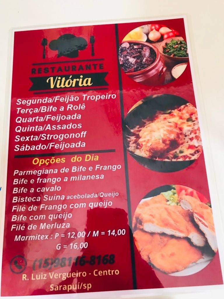 Restaurante Vitória cardápio
