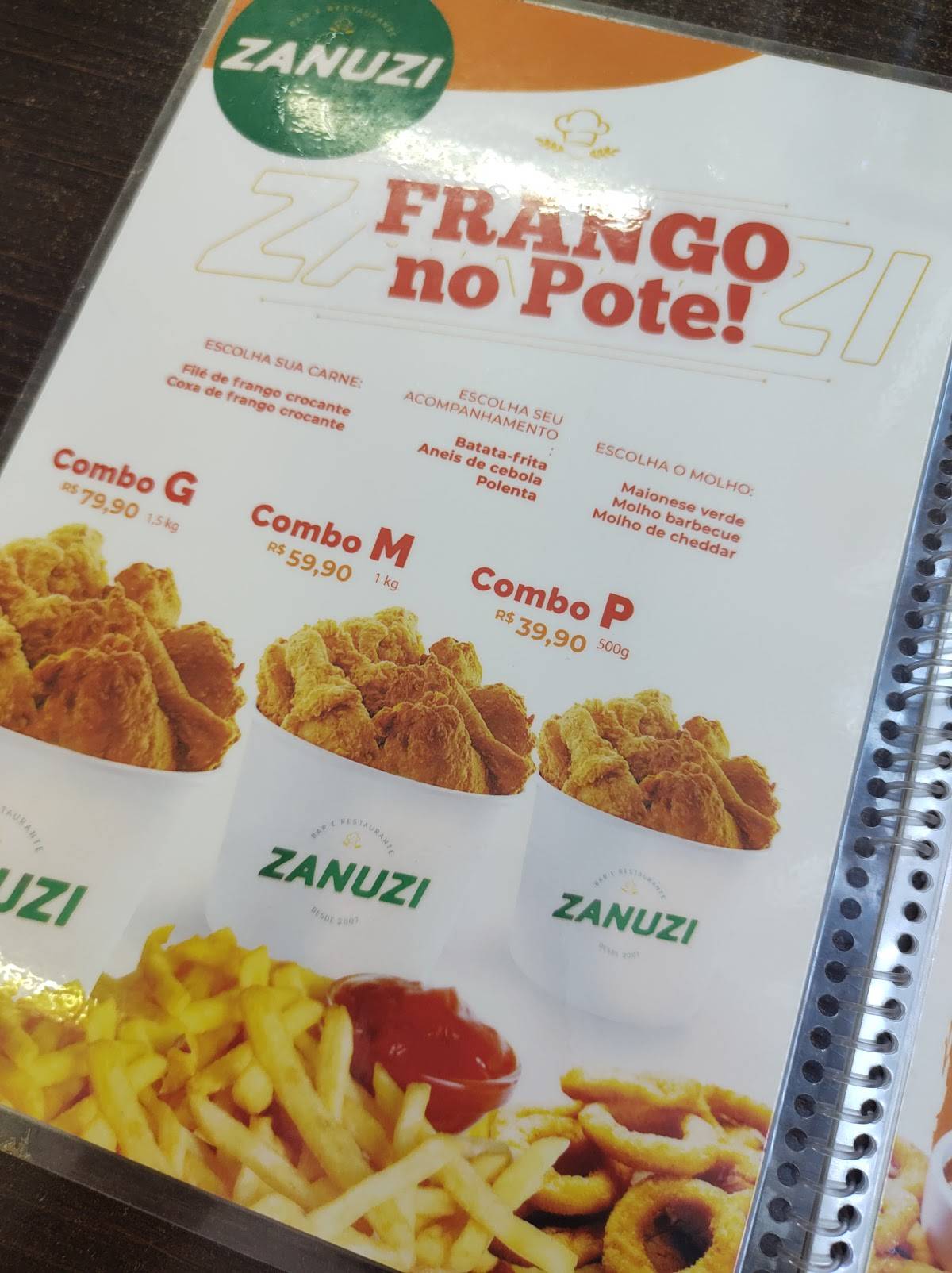 Restaurante Zanuzi cardápio