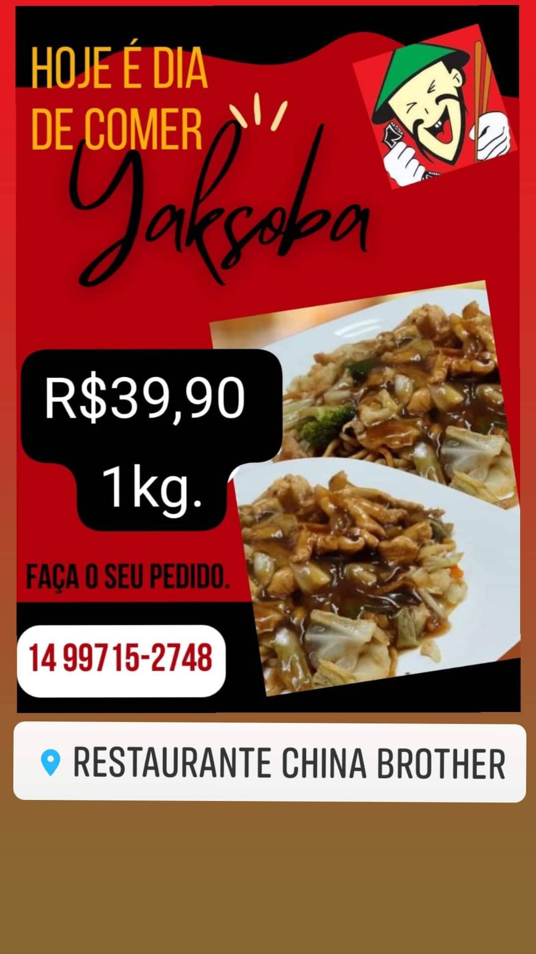 Restaurante china brother cardápio