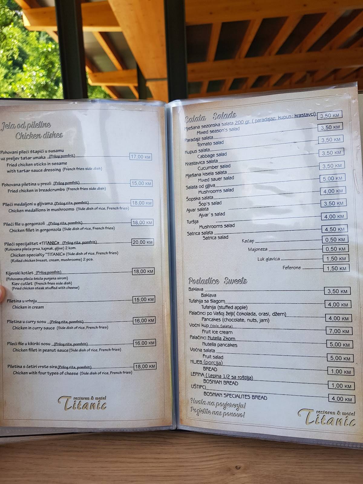 Menu at Restoran 