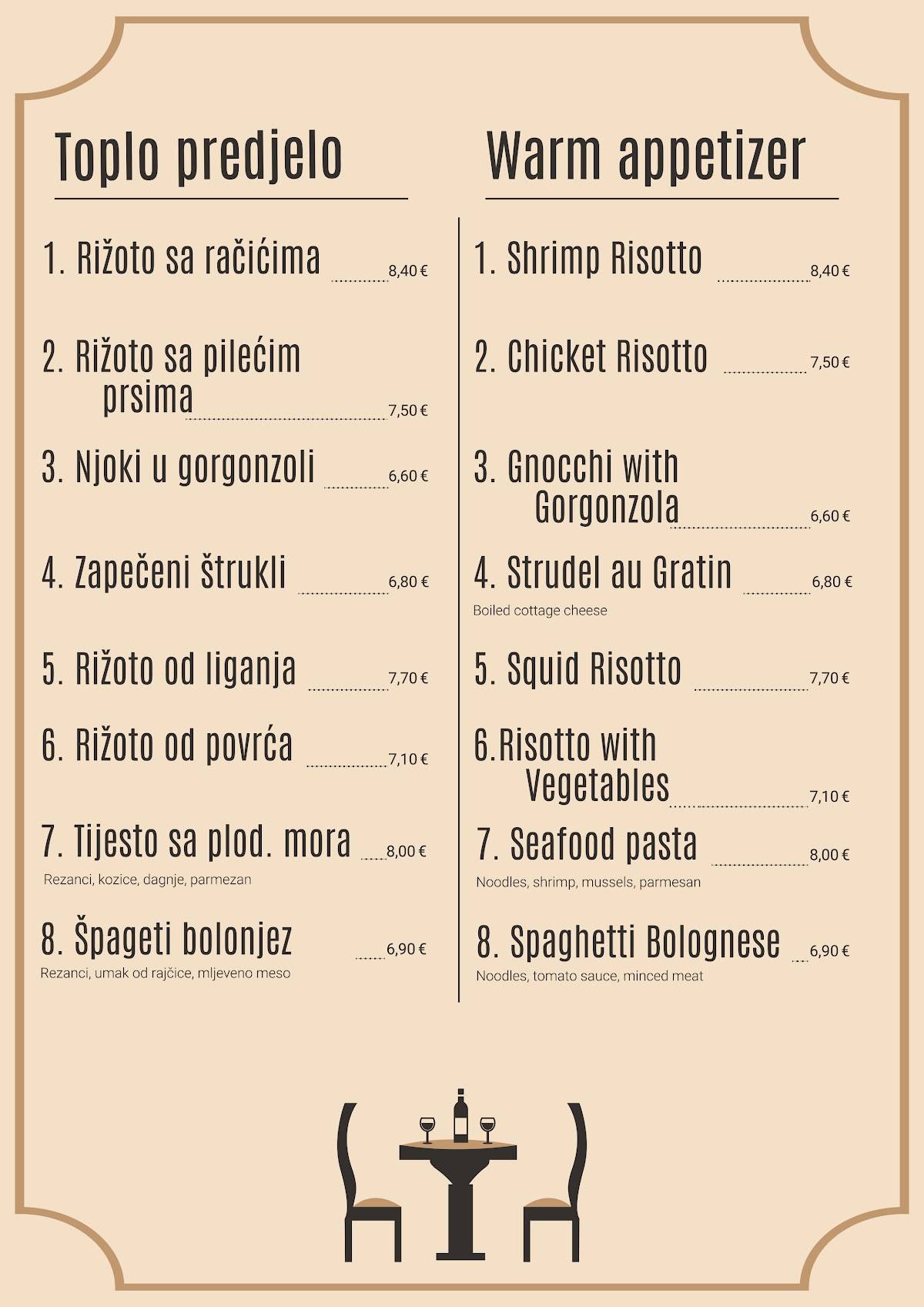 Menu di Restoran i catering Ben-Mar 