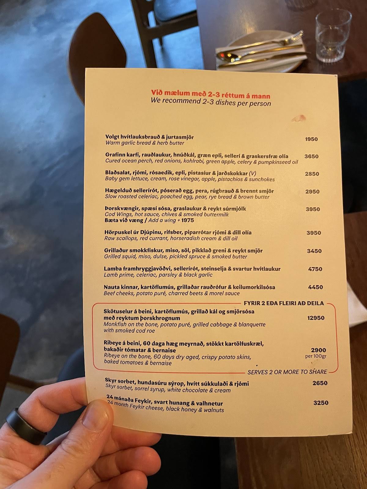 Menu de Skál!