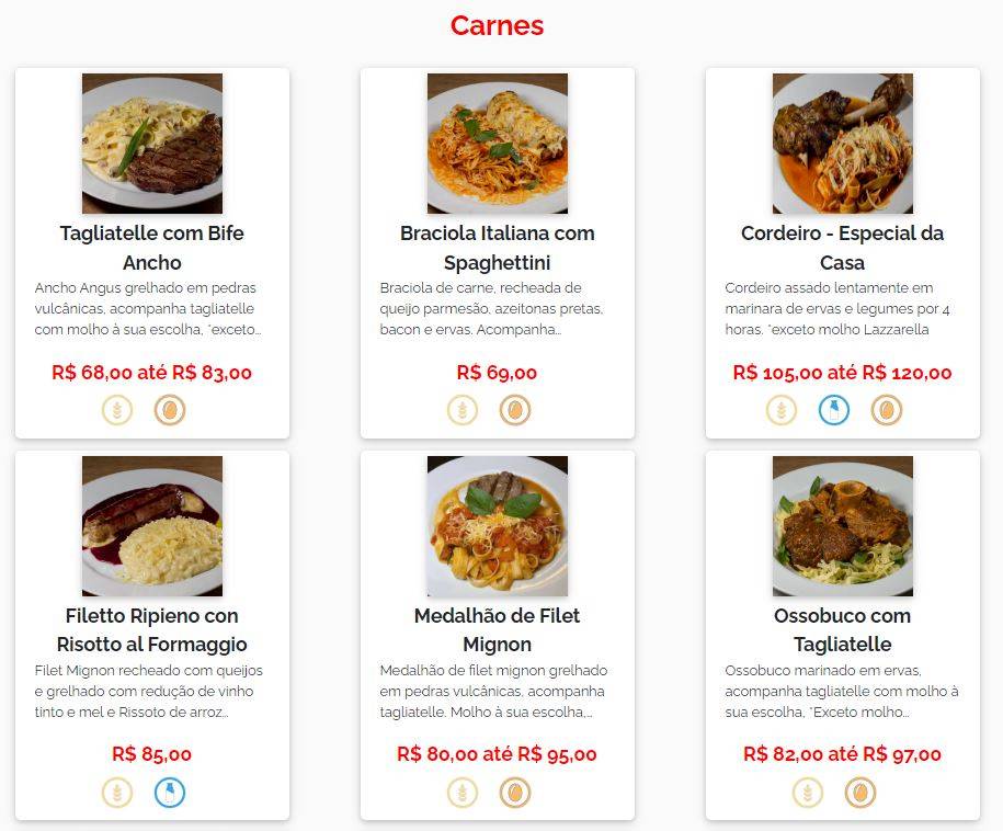 Lazzarella Ristorante cardápio