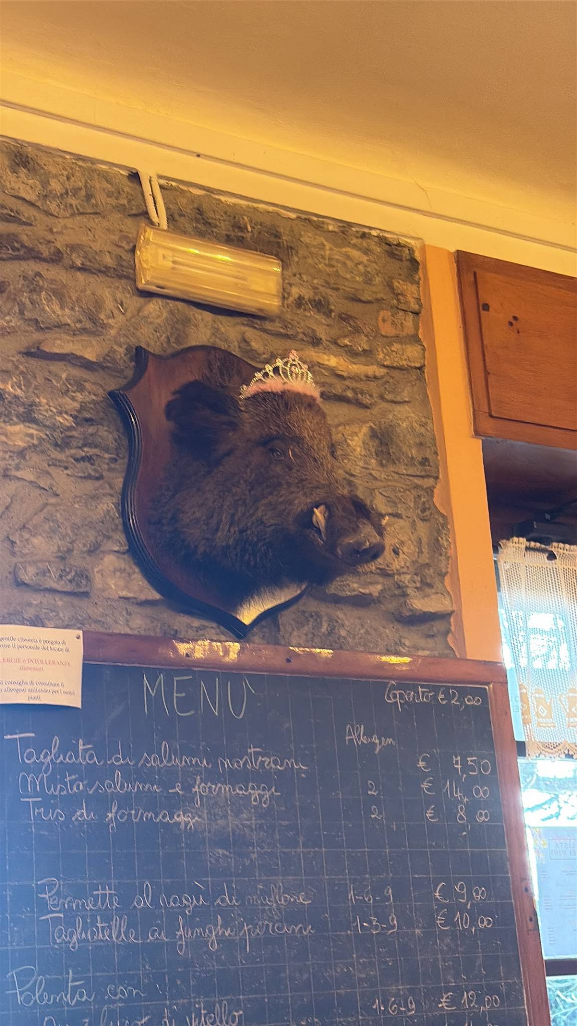Menu di Rifugio Cacciatori 