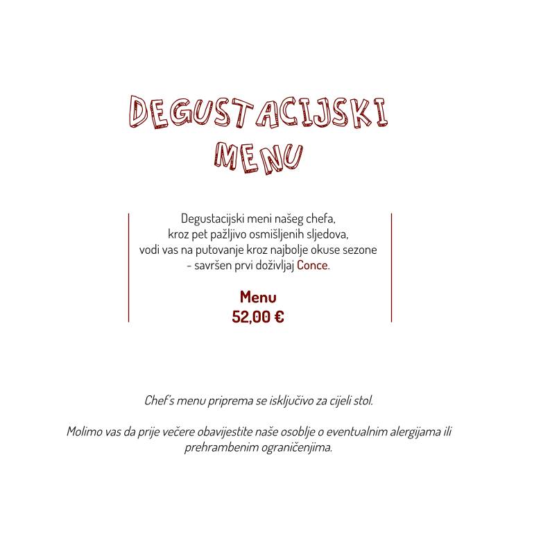 Menu di Conca d'oro 