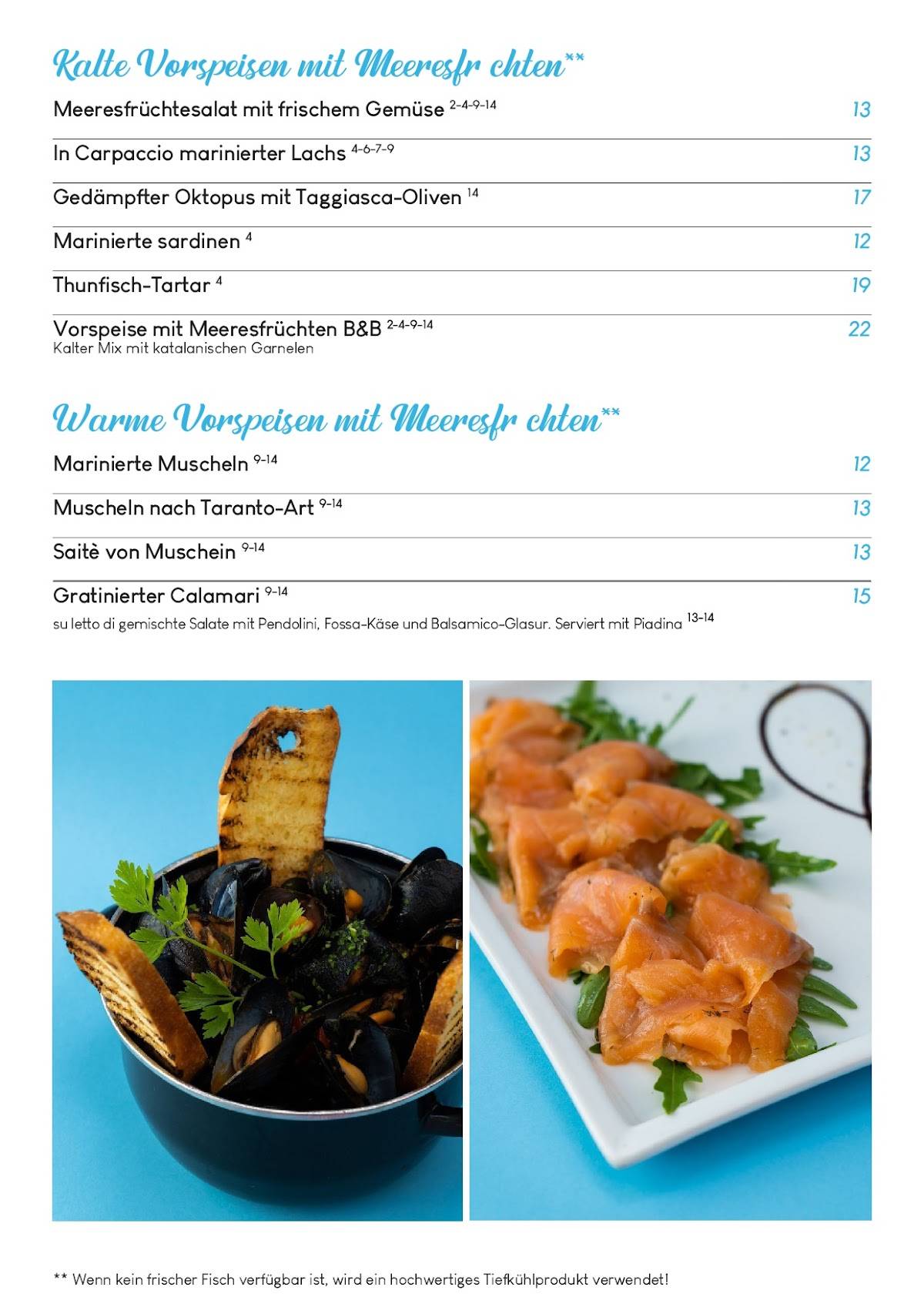 Menu di B&B Bar Ristorante Pizzeria 