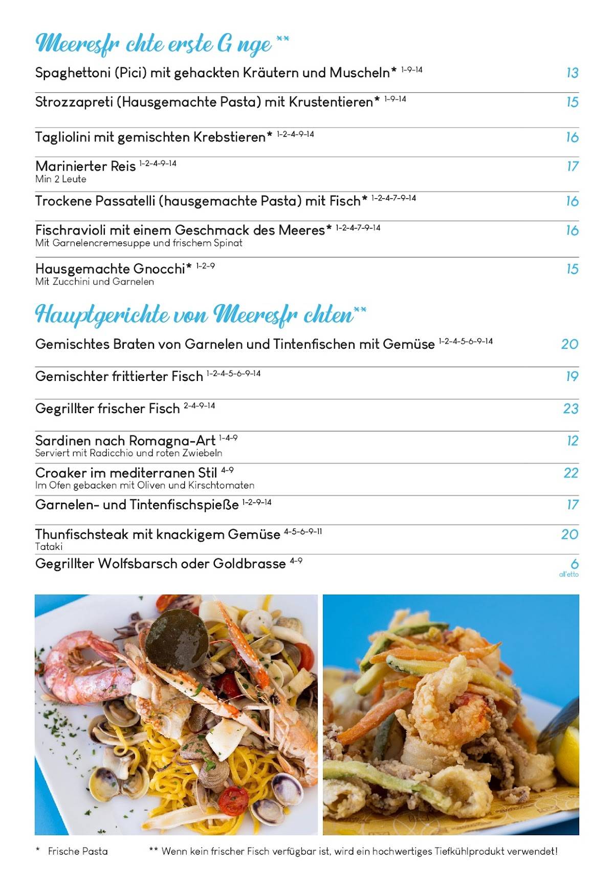 Menu di B&B Bar Ristorante Pizzeria 