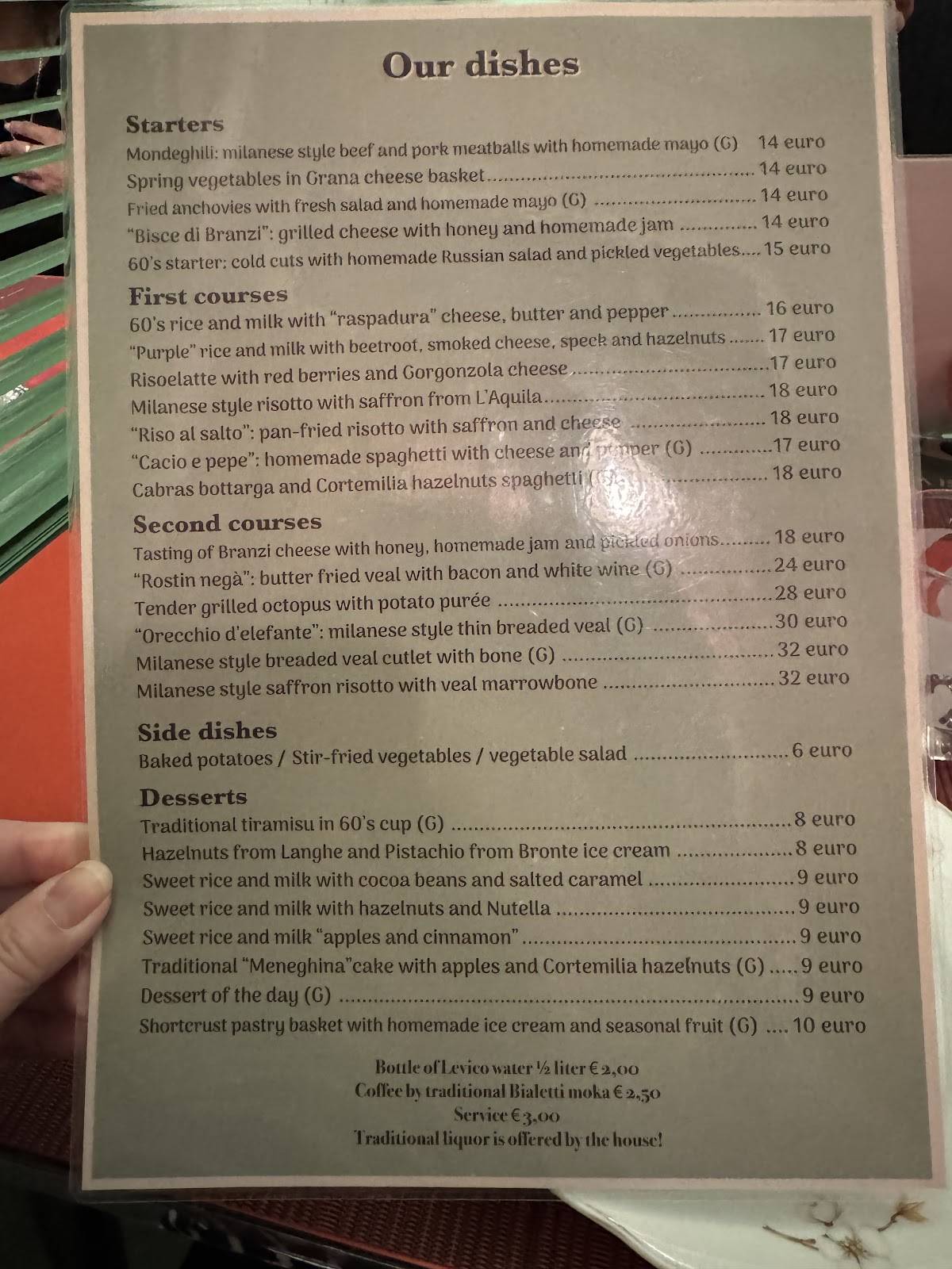 Menu di Risoelatte Duomo 