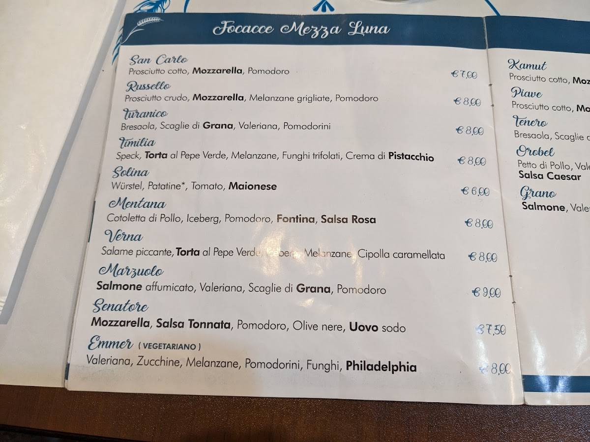 Menu di Risto pizzeria Grano 
