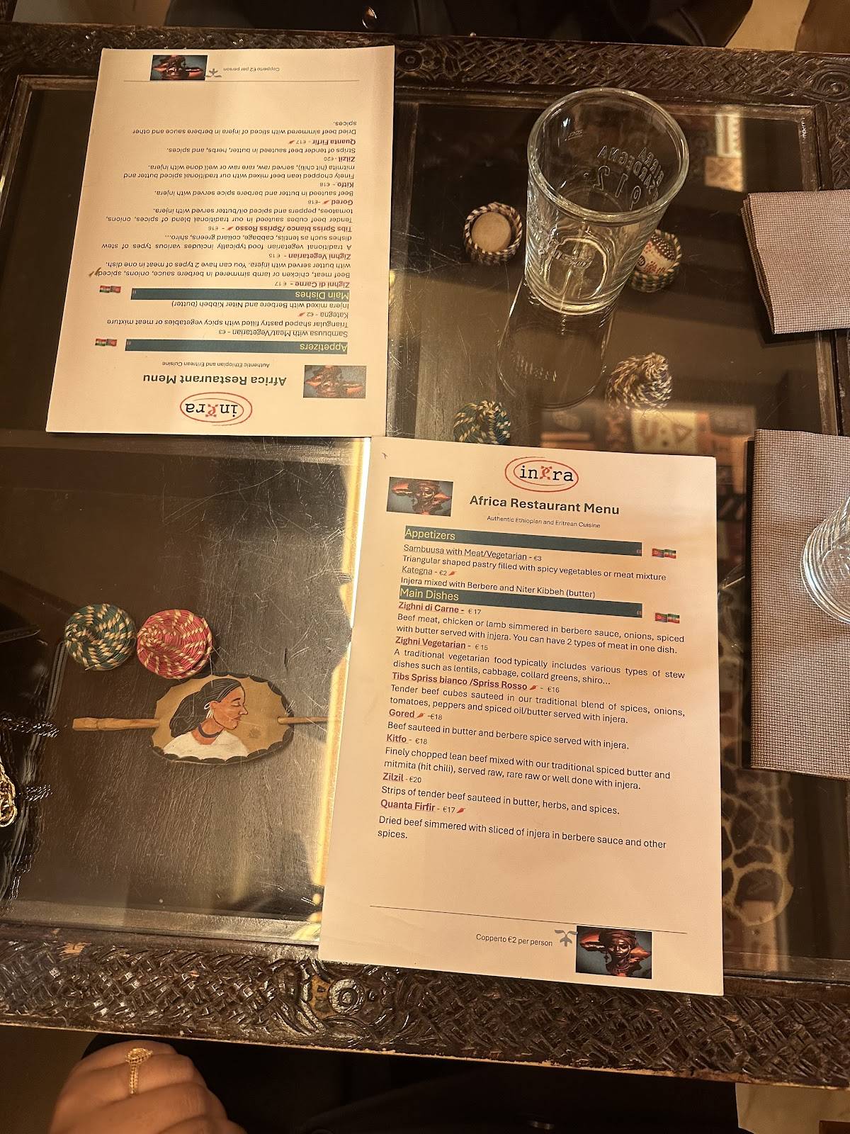 Menu di Ristorante Africa 