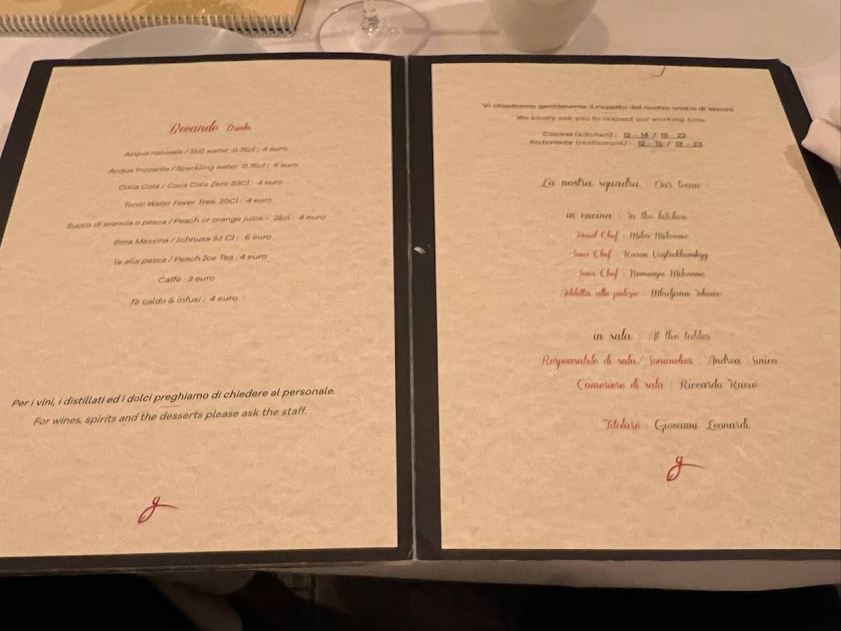 Menu di Al Bagatto 