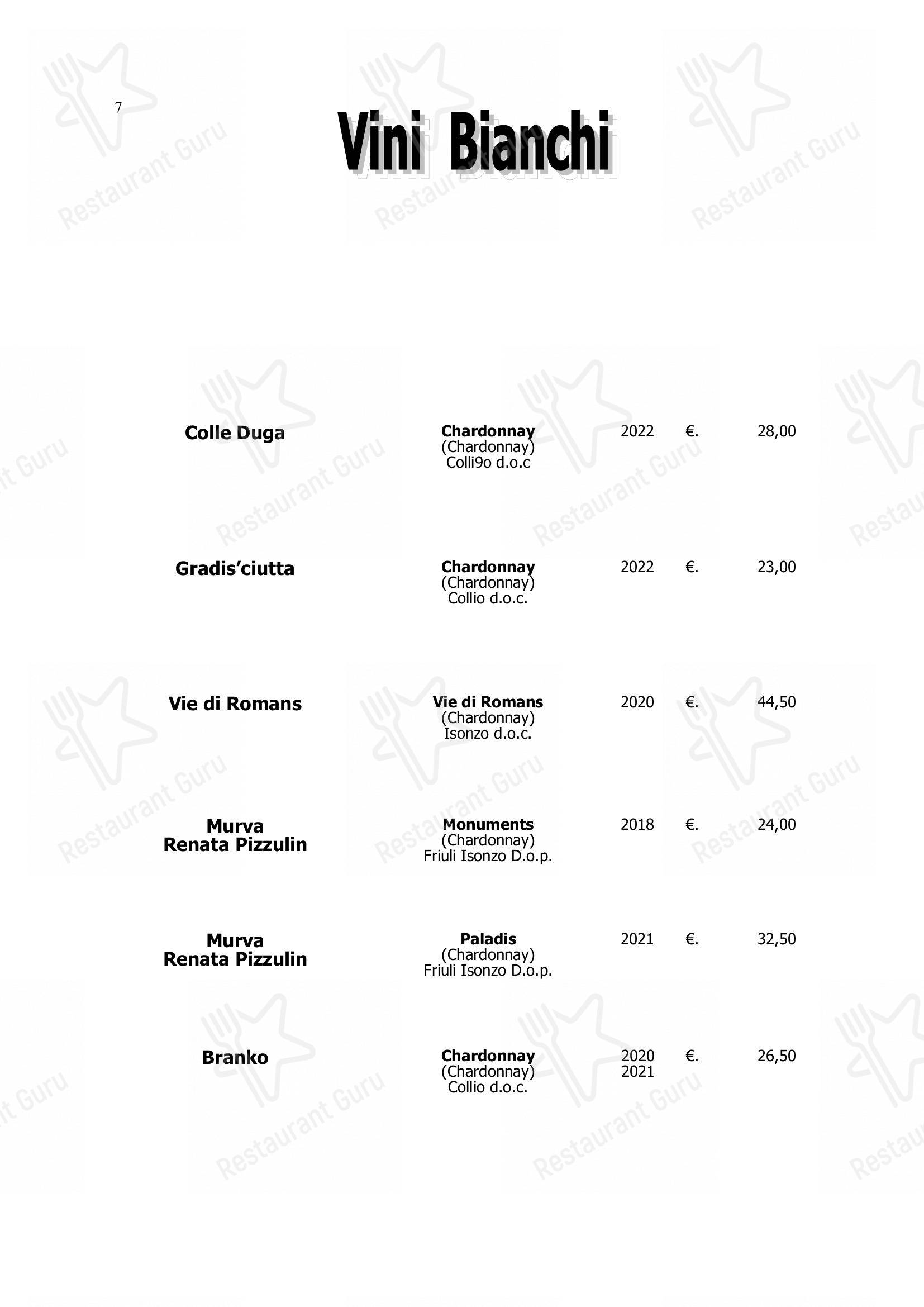 Menu di Ristorante Al Castello - Основное меню