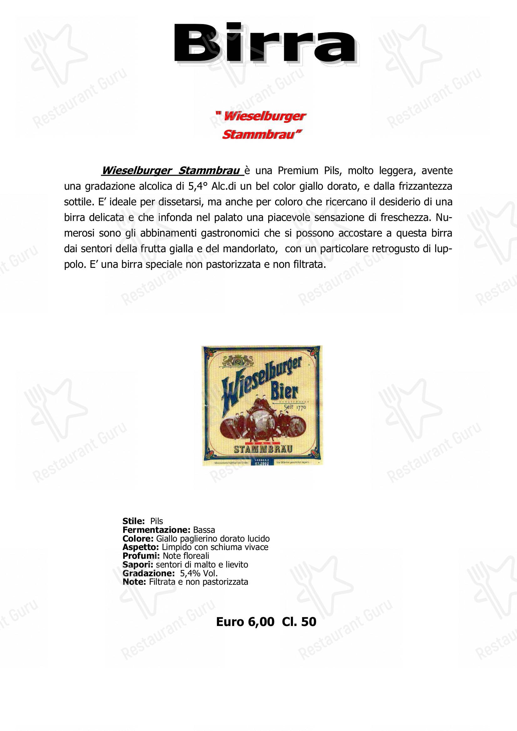 Основное меню per Ristorante Al Castello ristorante