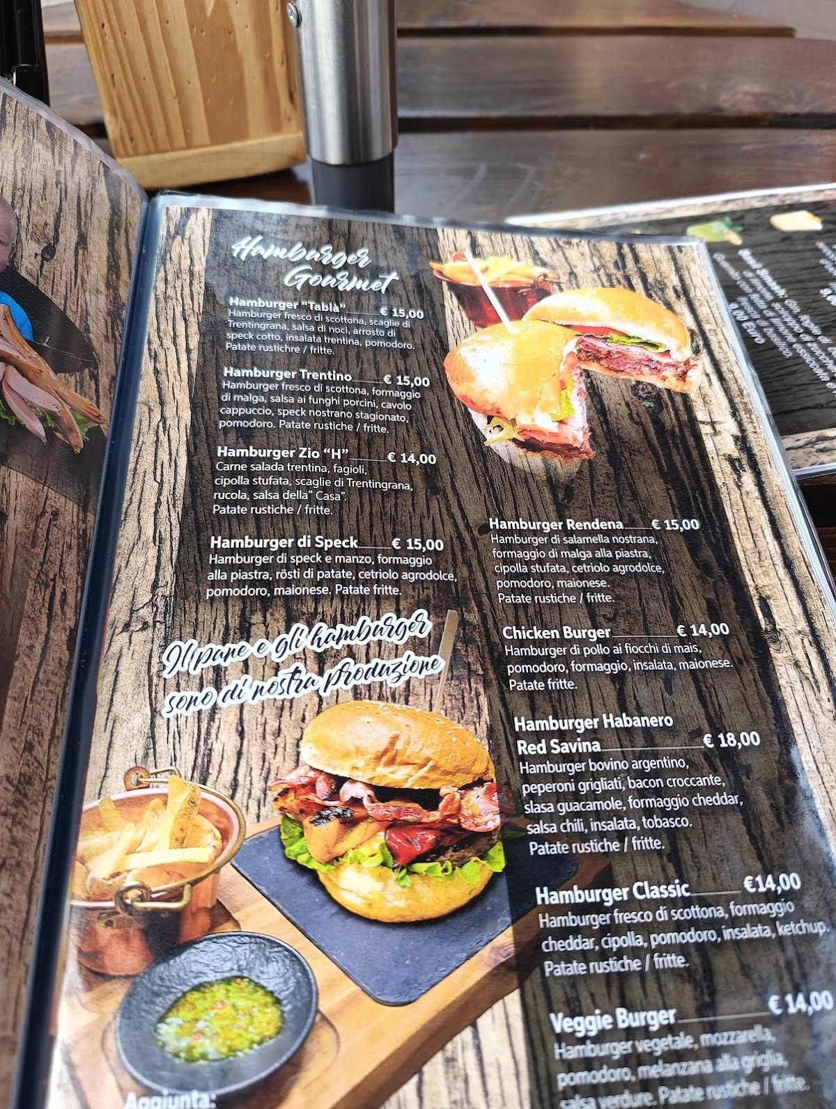 Menu di Al Tablá Pinzolo 