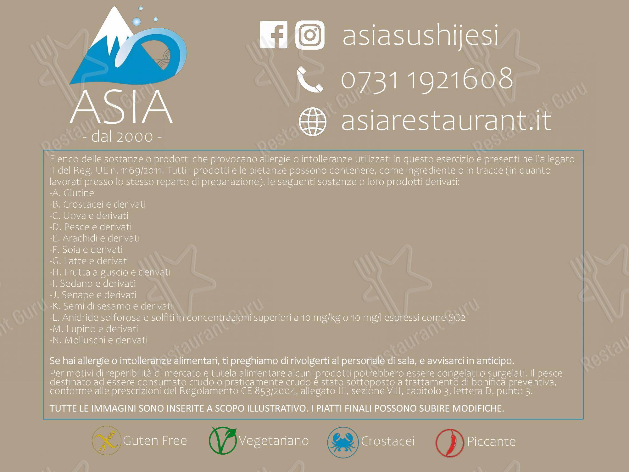 Ristorante Asia in Jesi - Menu