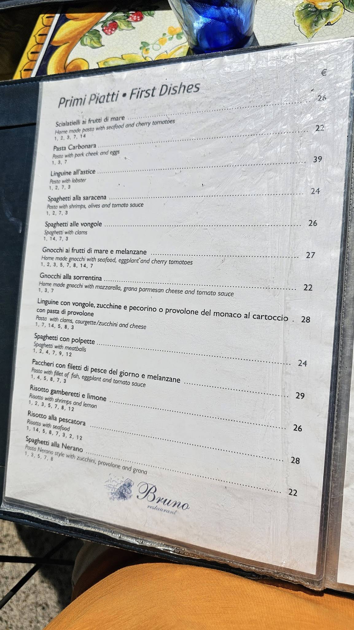 Menu di Ristorante Bruno 