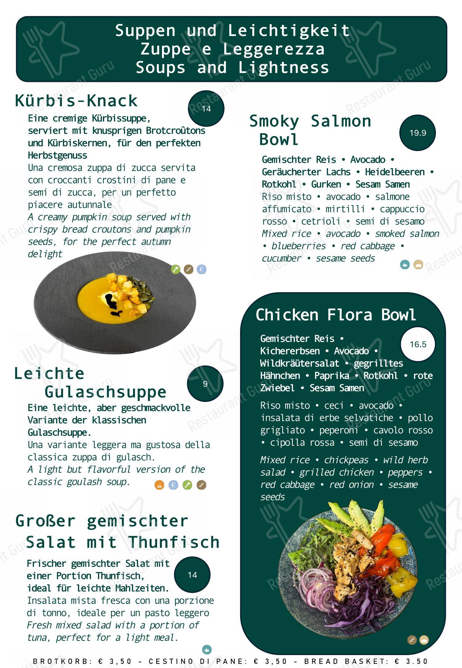 Menu di Ristorante Cafè Flora Alpin Roof - Menu