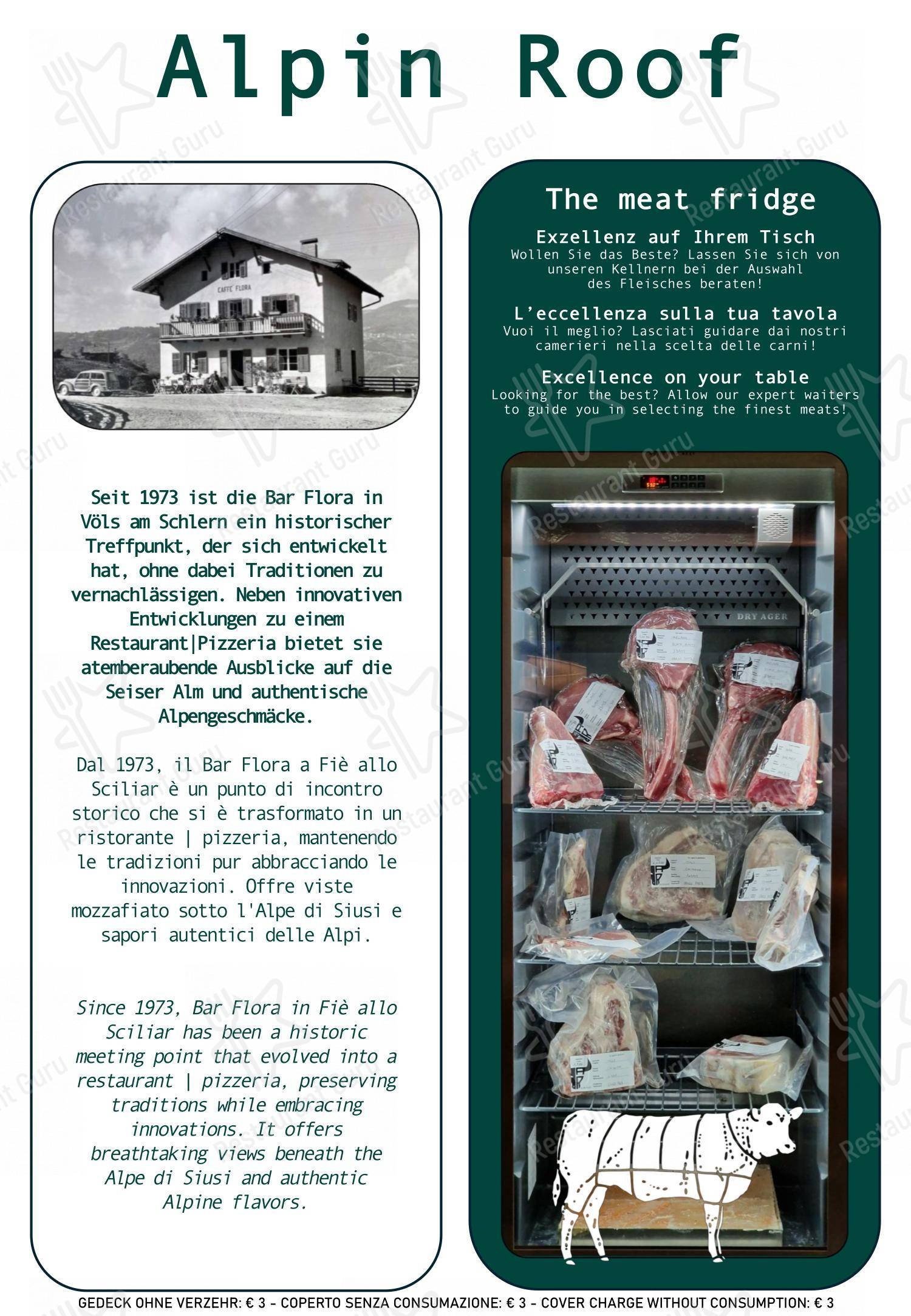 Ristorante Cafè Flora Alpin Roof in Fie allo Sciliar - Menu