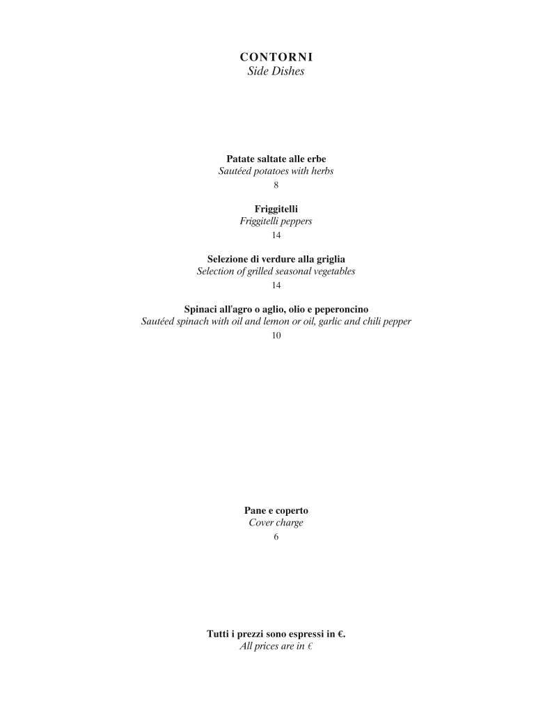 Menu di Da Giacomo 