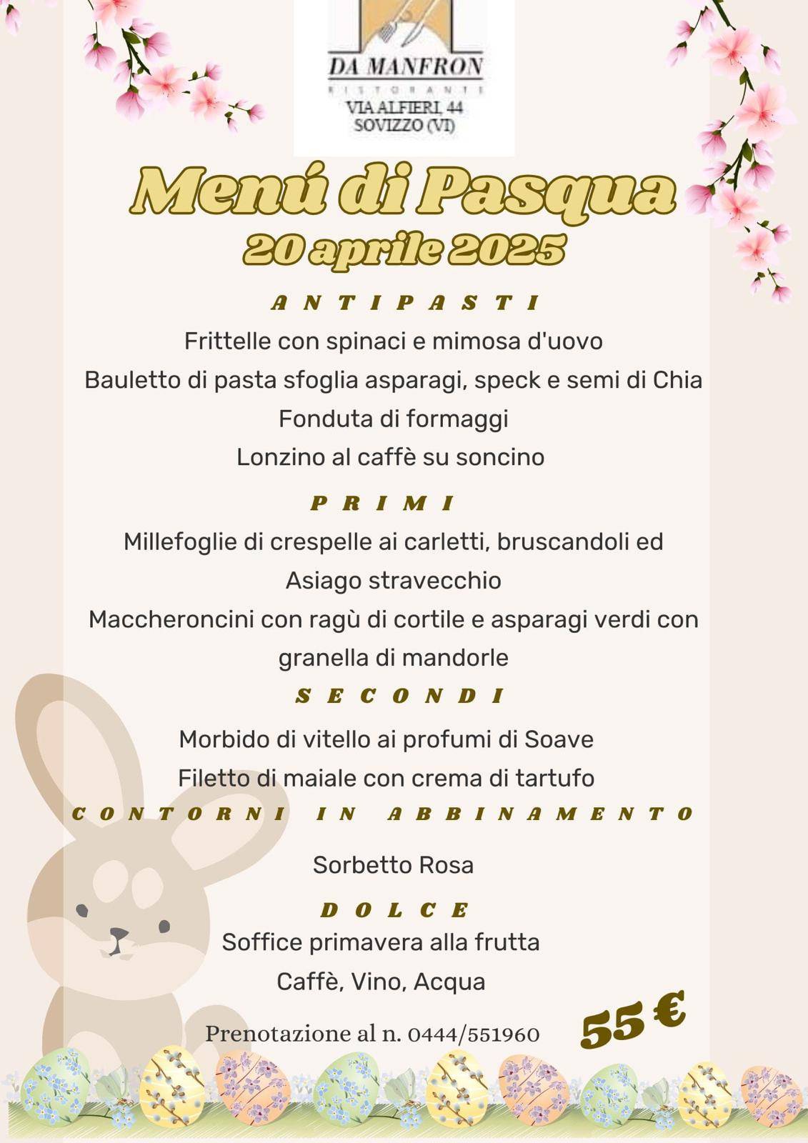 Menu di Ristorante da Manfron 