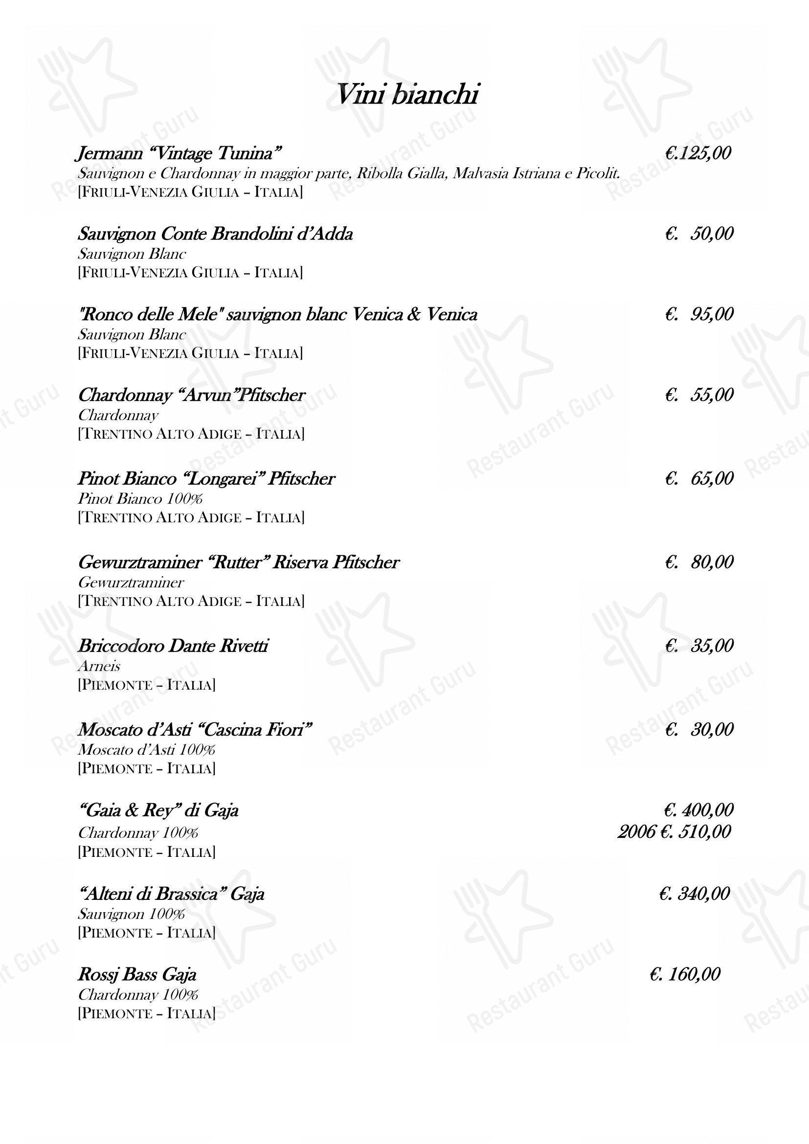 Menu bar per Ristorante Fortunato al Pantheon ristorante
