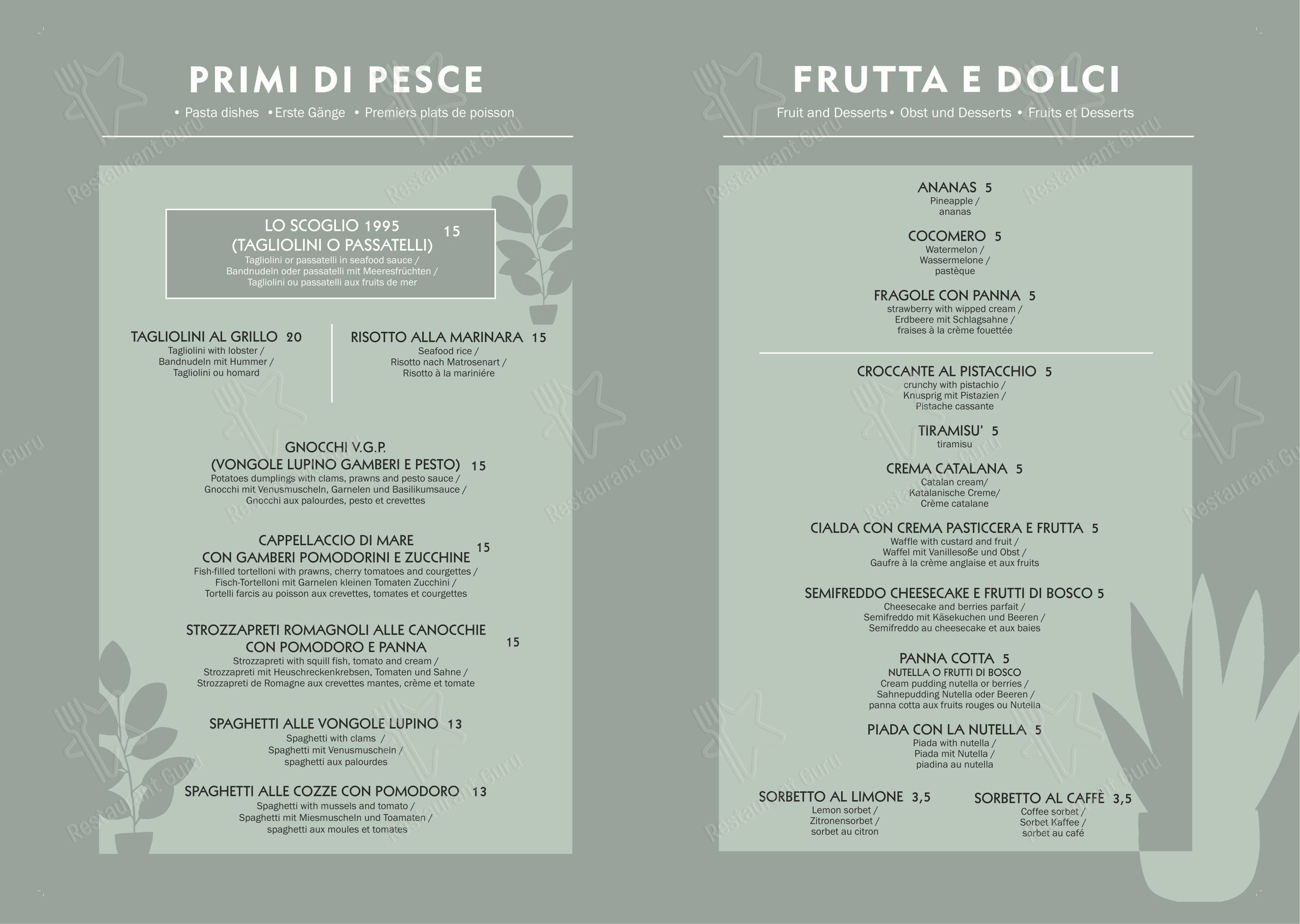 Ristorante Garden - Cucina & Pizza in Cailungo - Menu