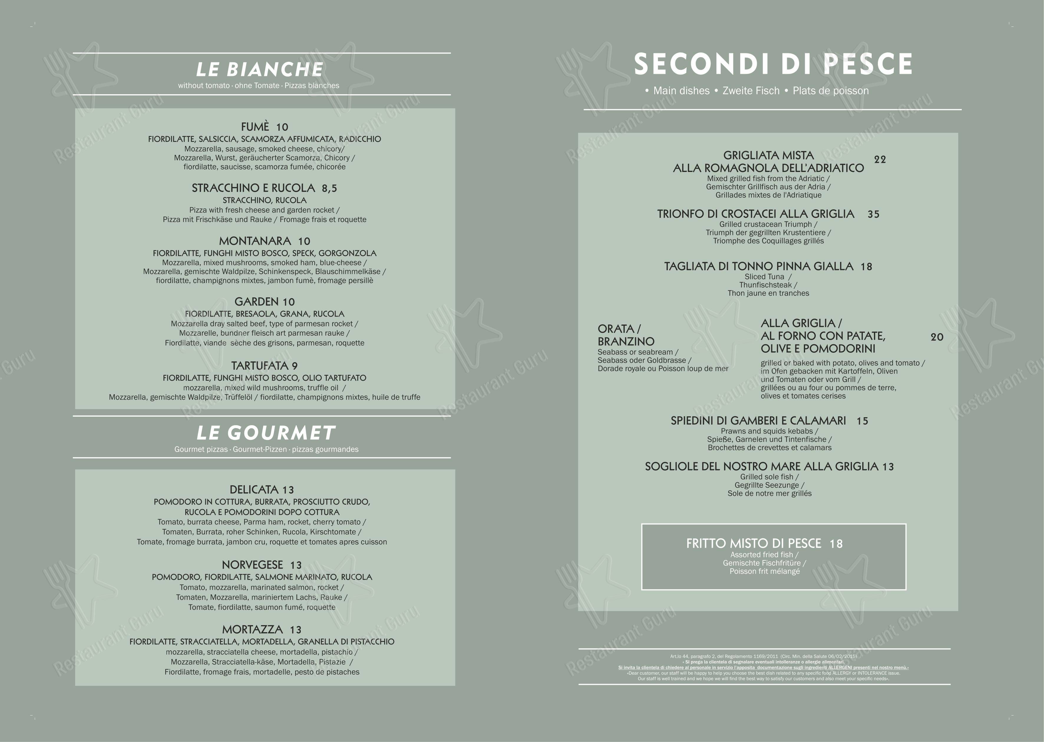 Menu per Ristorante Garden - Cucina & Pizza ristorante