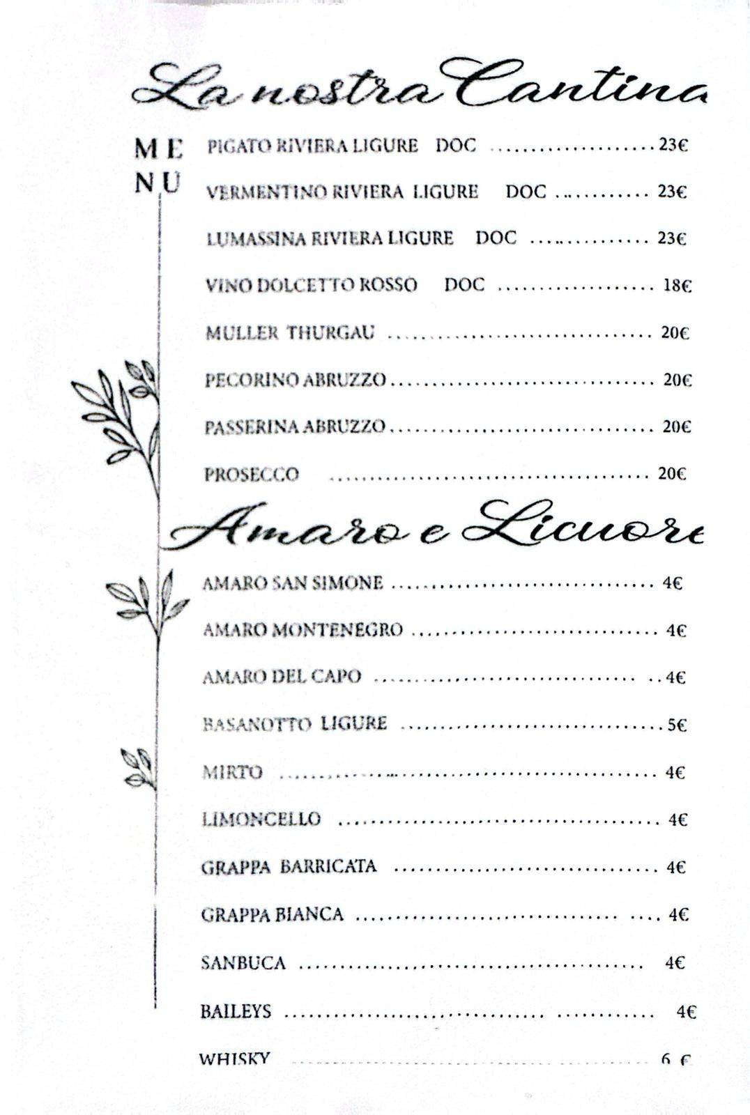 Menu di Ristorante Il Grillo Parlante 