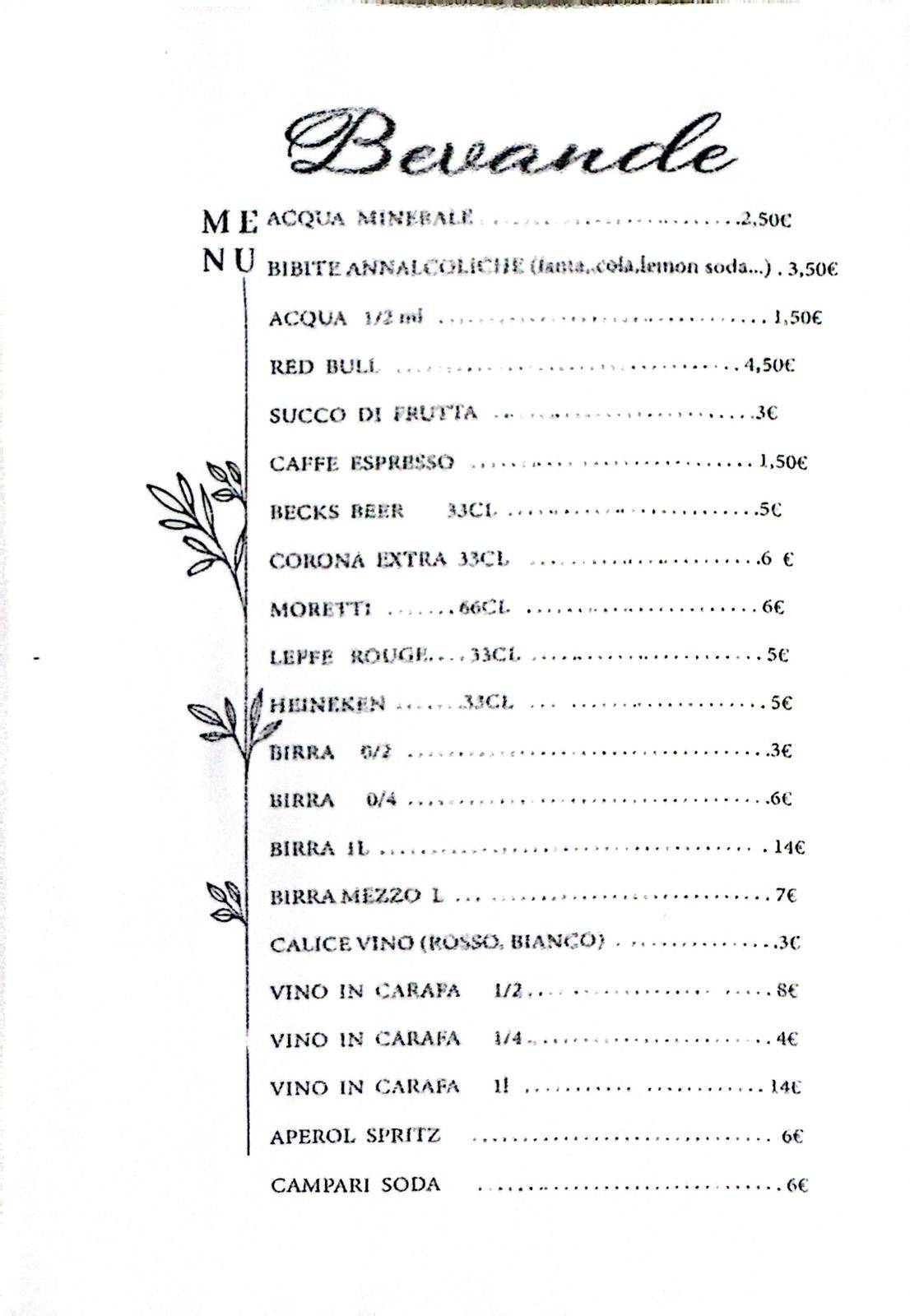 Menu di Ristorante Il Grillo Parlante 