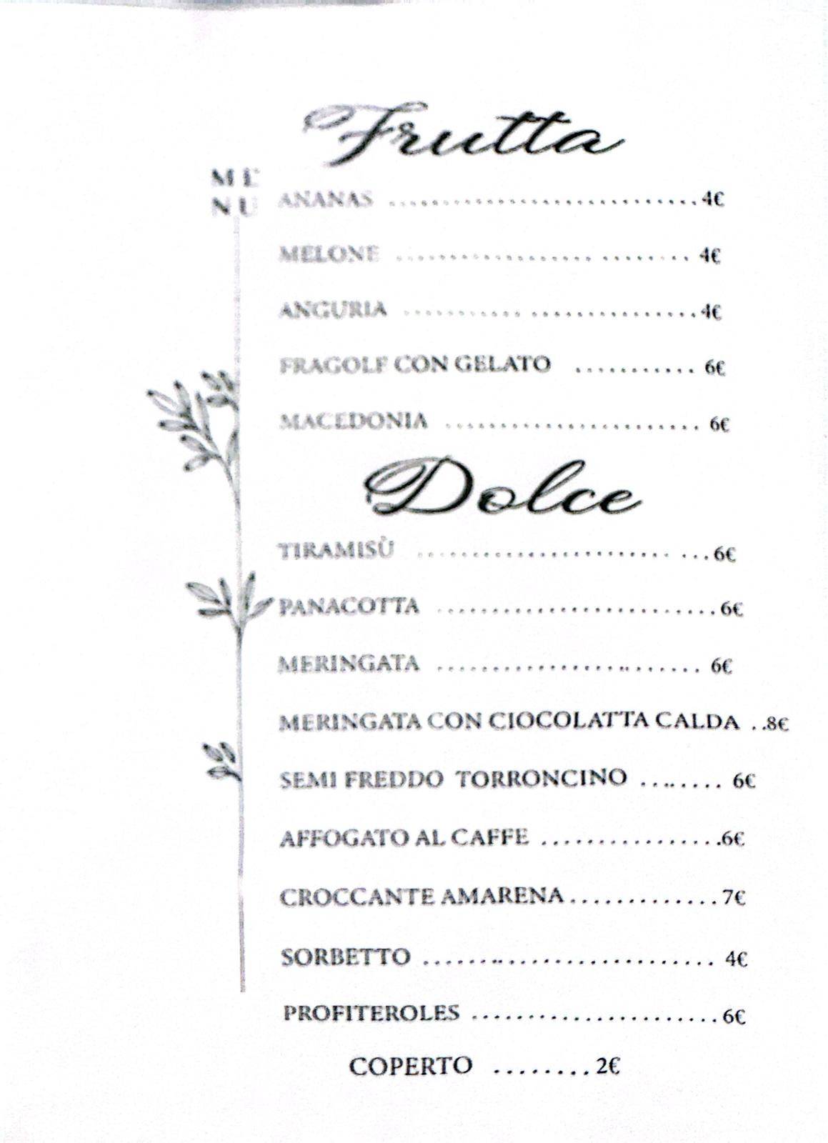 Menu di Ristorante Il Grillo Parlante 
