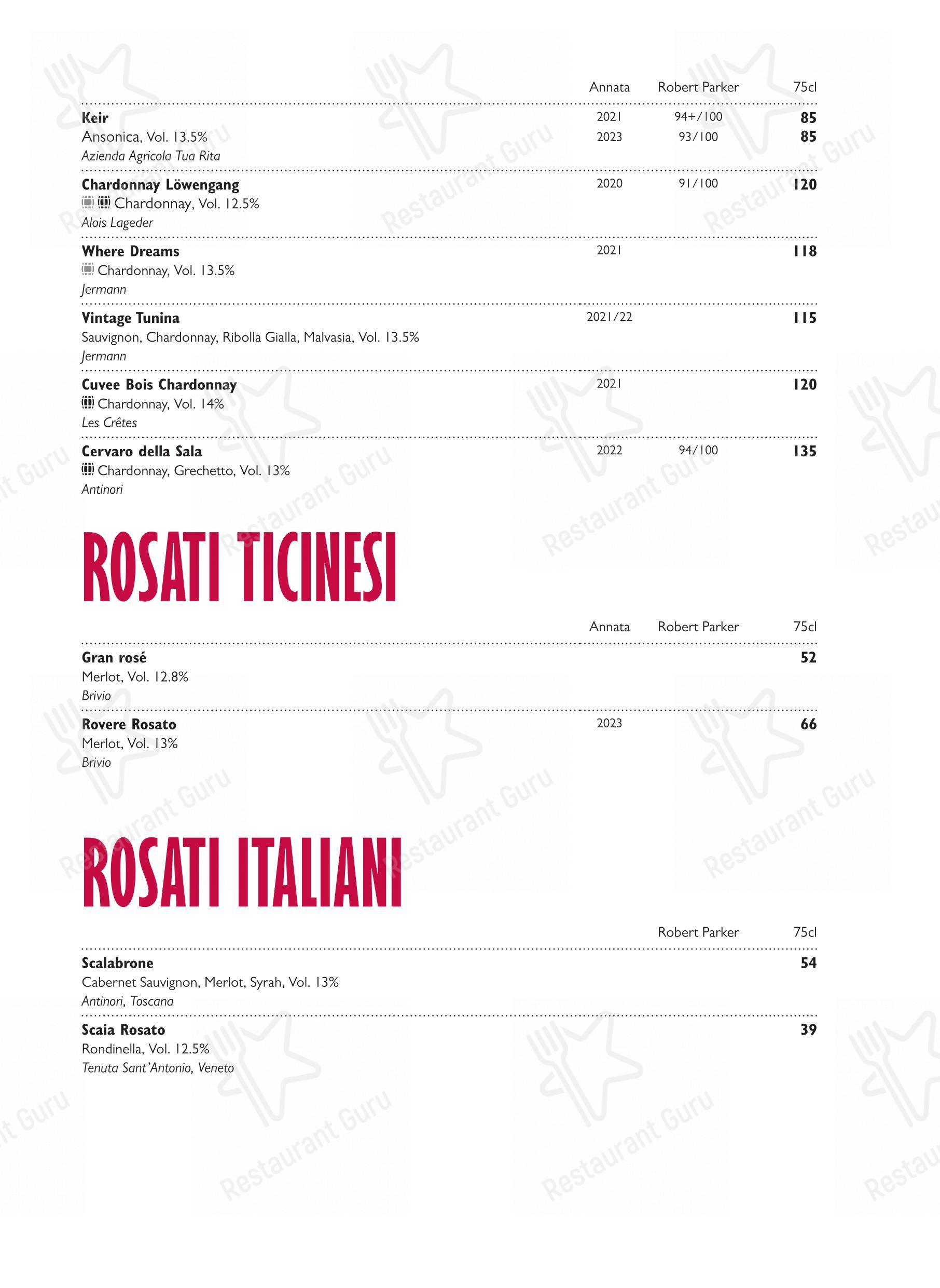 Menu per Ristorante Grotto Broggini in Losone