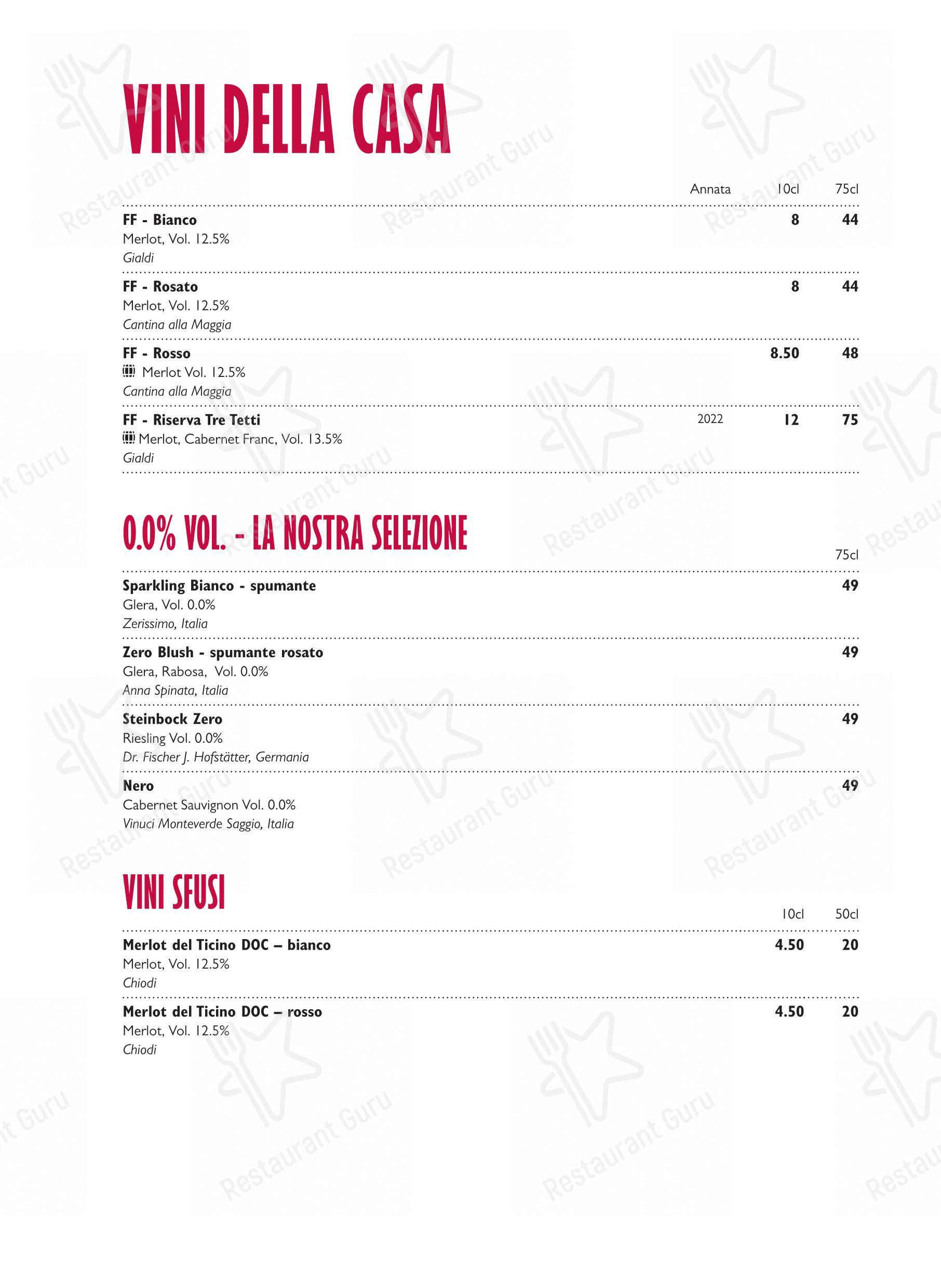 Menu per Ristorante Grotto Broggini ristorante