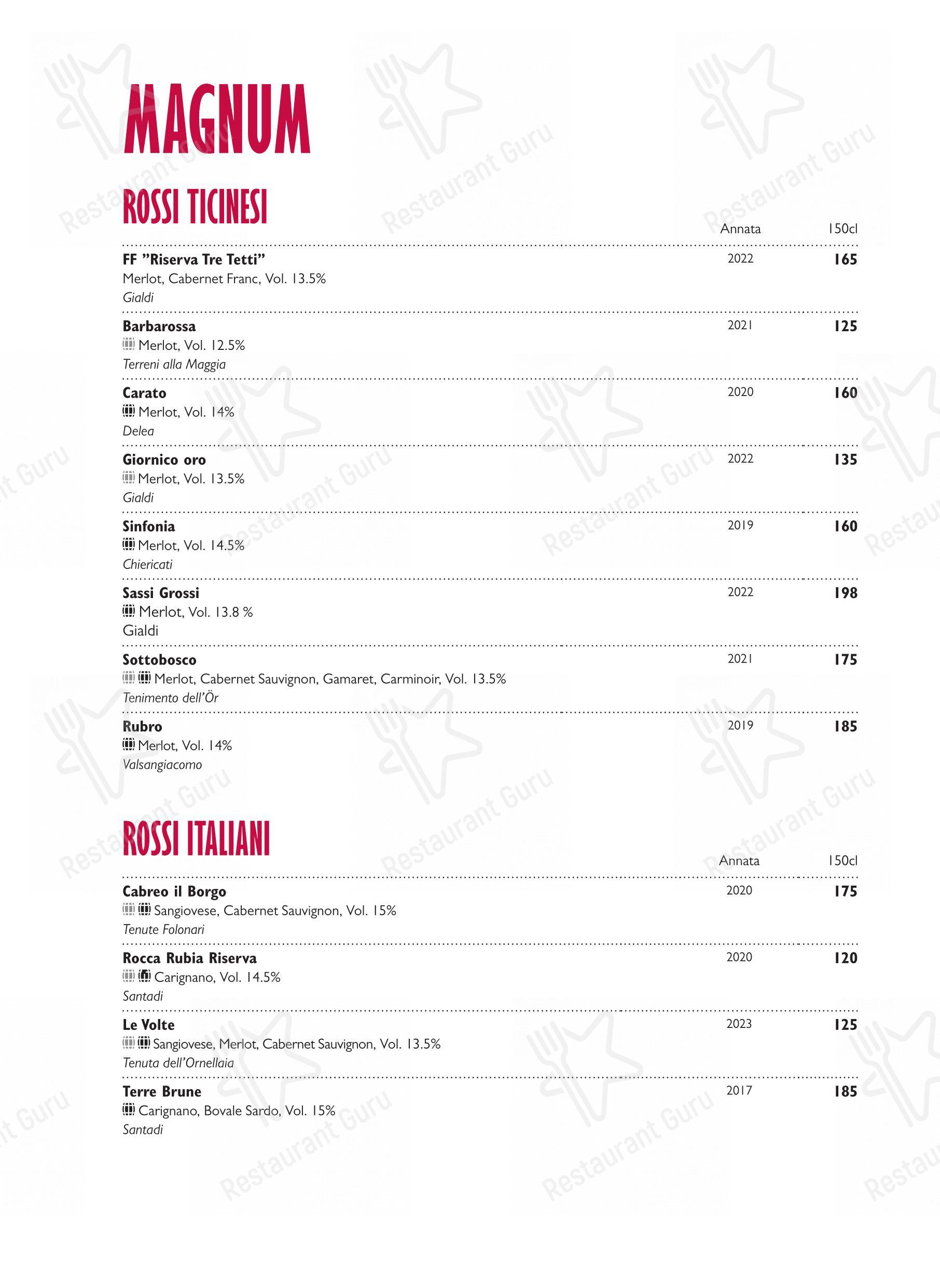 Menu per Ristorante Grotto Broggini in Losone