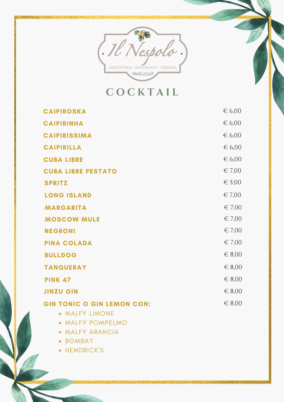 Menu di Ristorante Il Nespolo 