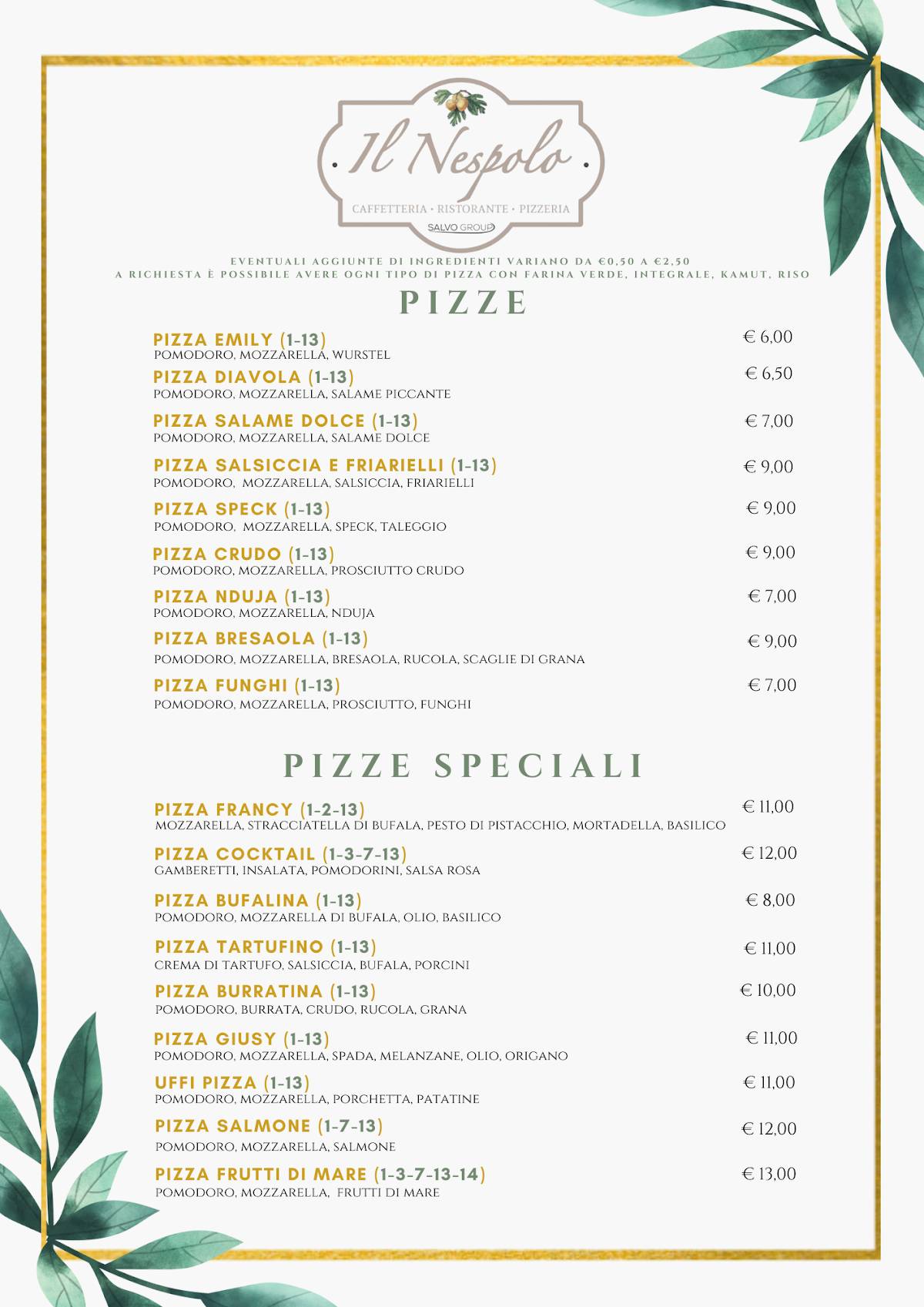 Menu di Ristorante Il Nespolo 