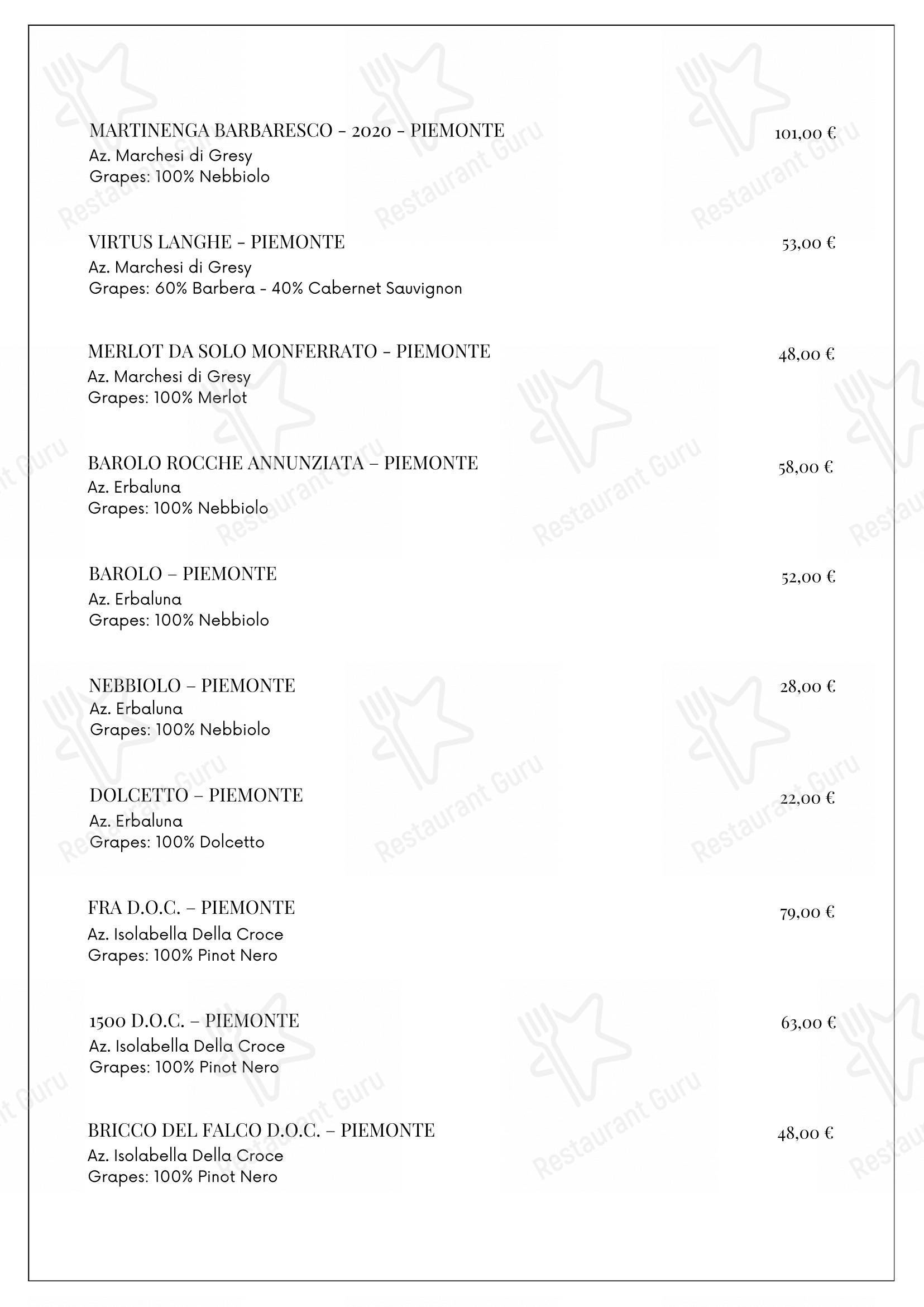 Коктейльная карта per Ristorante Il Castello ristorante
