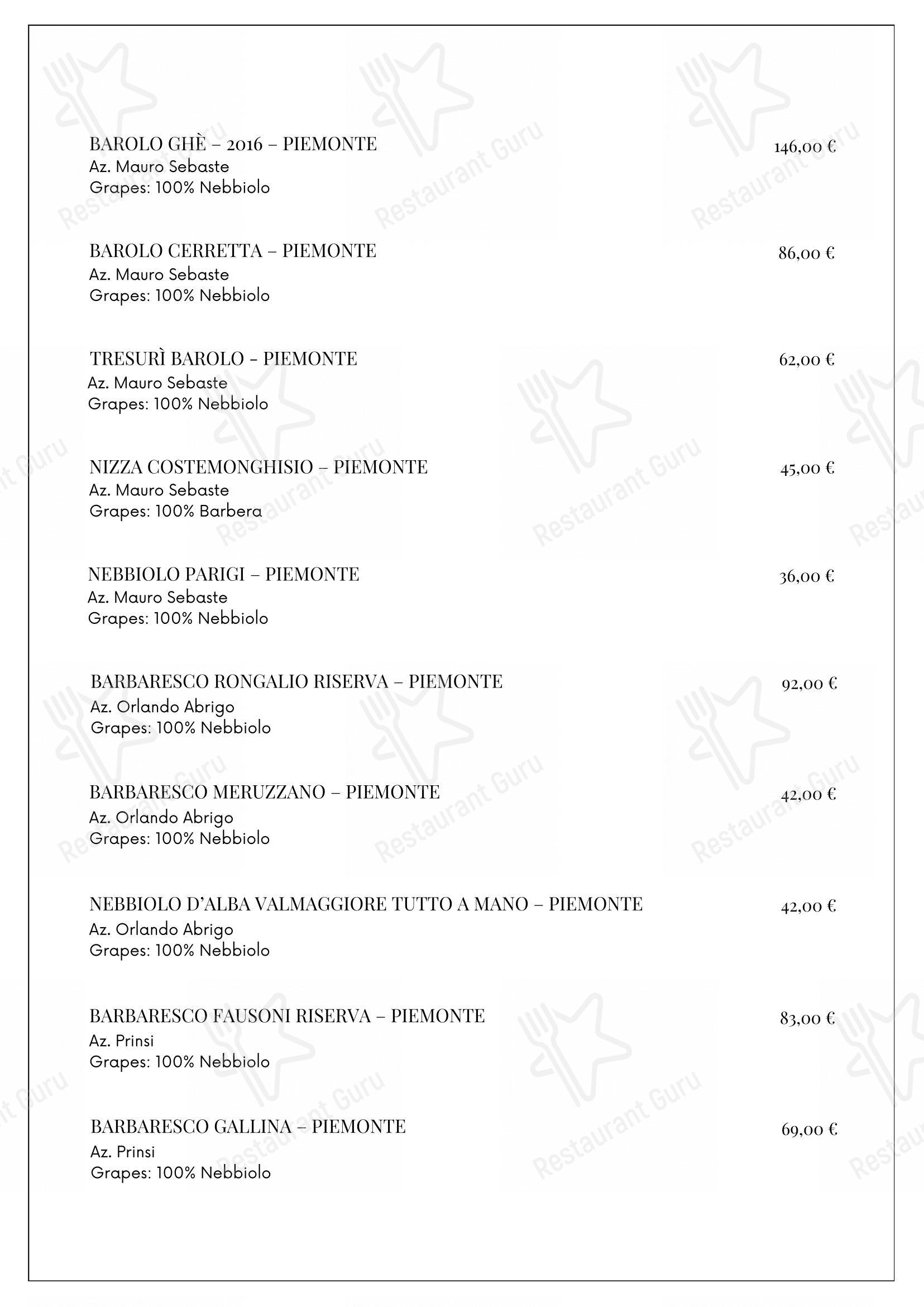 Коктейльная карта per Ristorante Il Castello ristorante