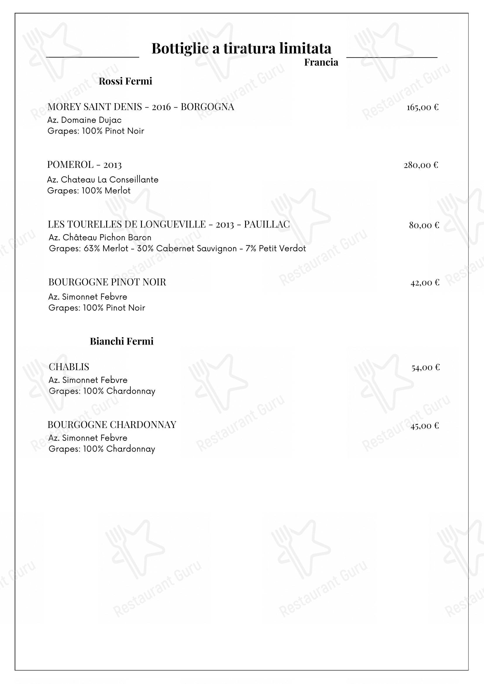 Menu di Ristorante Il Castello - Коктейльная карта