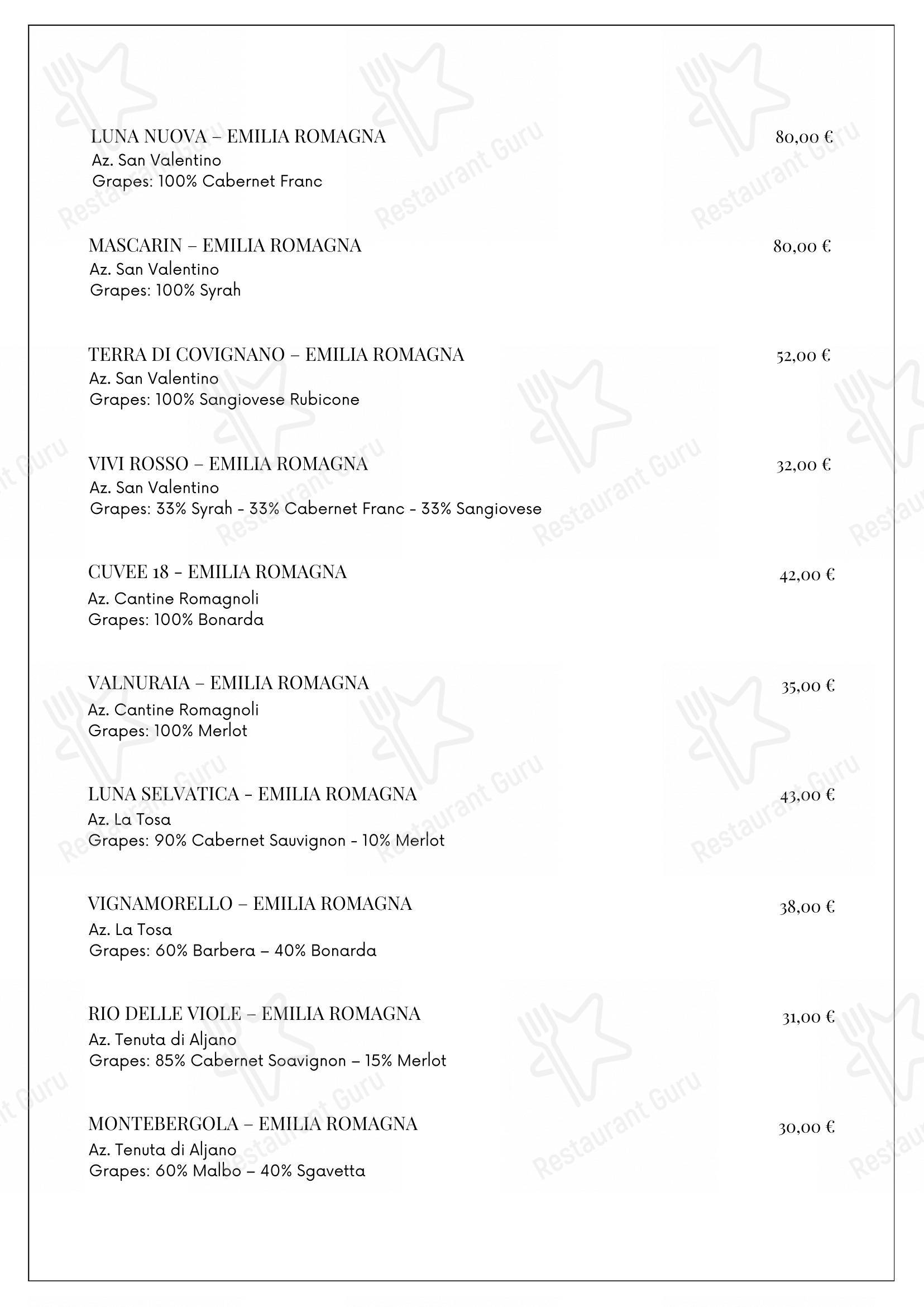 Коктейльная карта per Ristorante Il Castello in Castelvetro di Modena