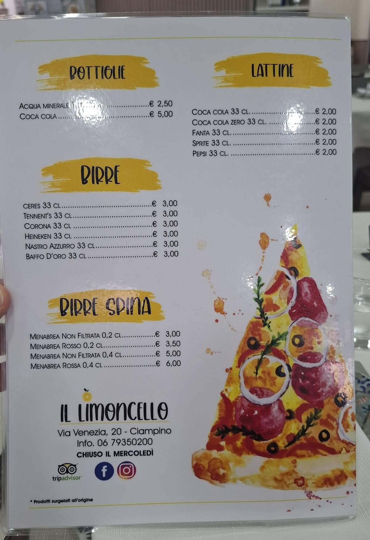 Menu di Ristorante Il Limoncello 