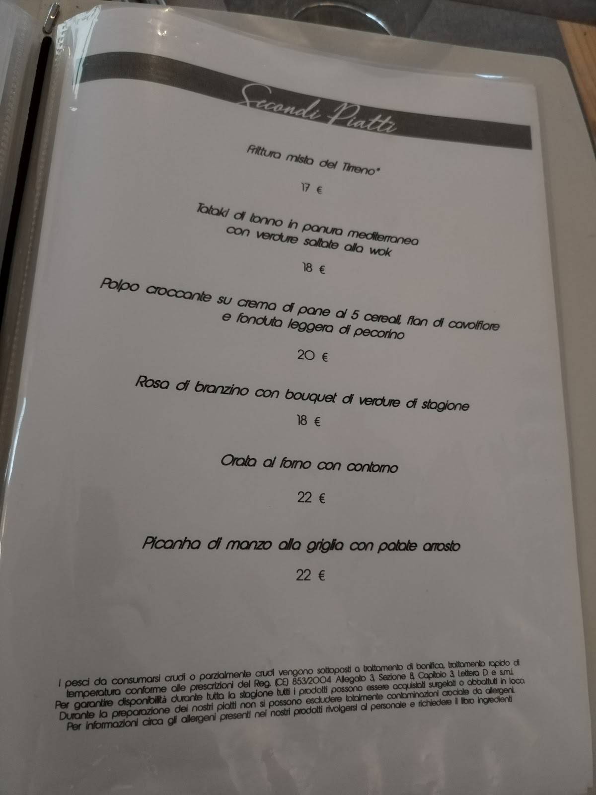 Menu di Ristorante LA SCIABOLA 