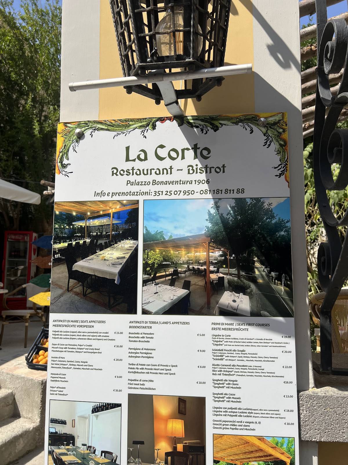 Menu di Ristorante Pizzeria La Corte 