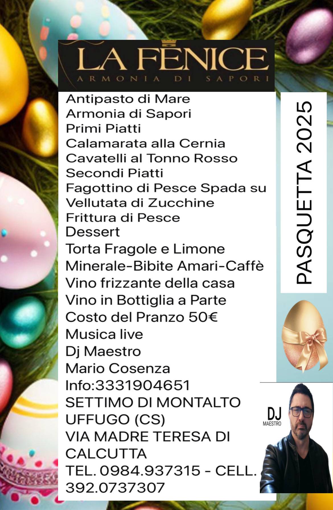 Menu di Ristorante La Fenice 
