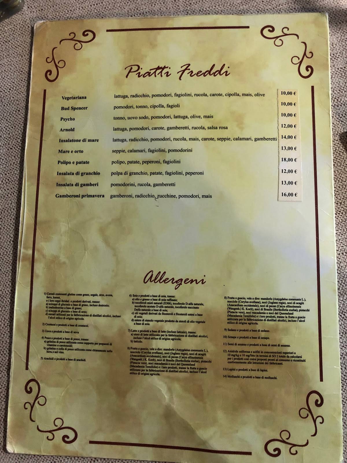 Menu di Ristorante La Marcolfa 