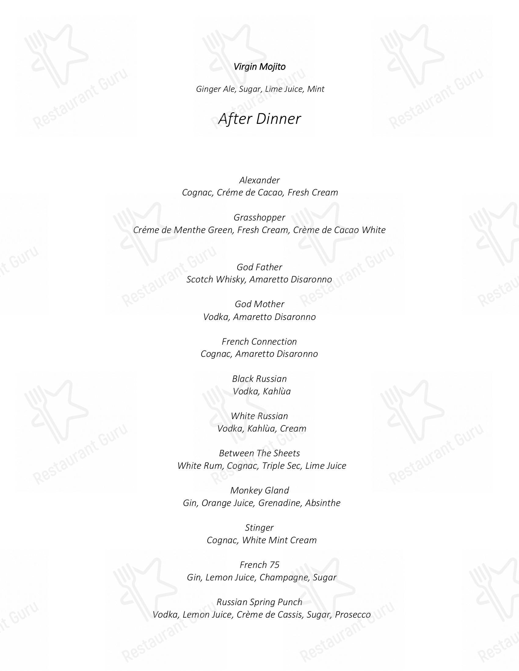 Menu per Ristorante La Terrazza at Villa Le Calvane ristorante