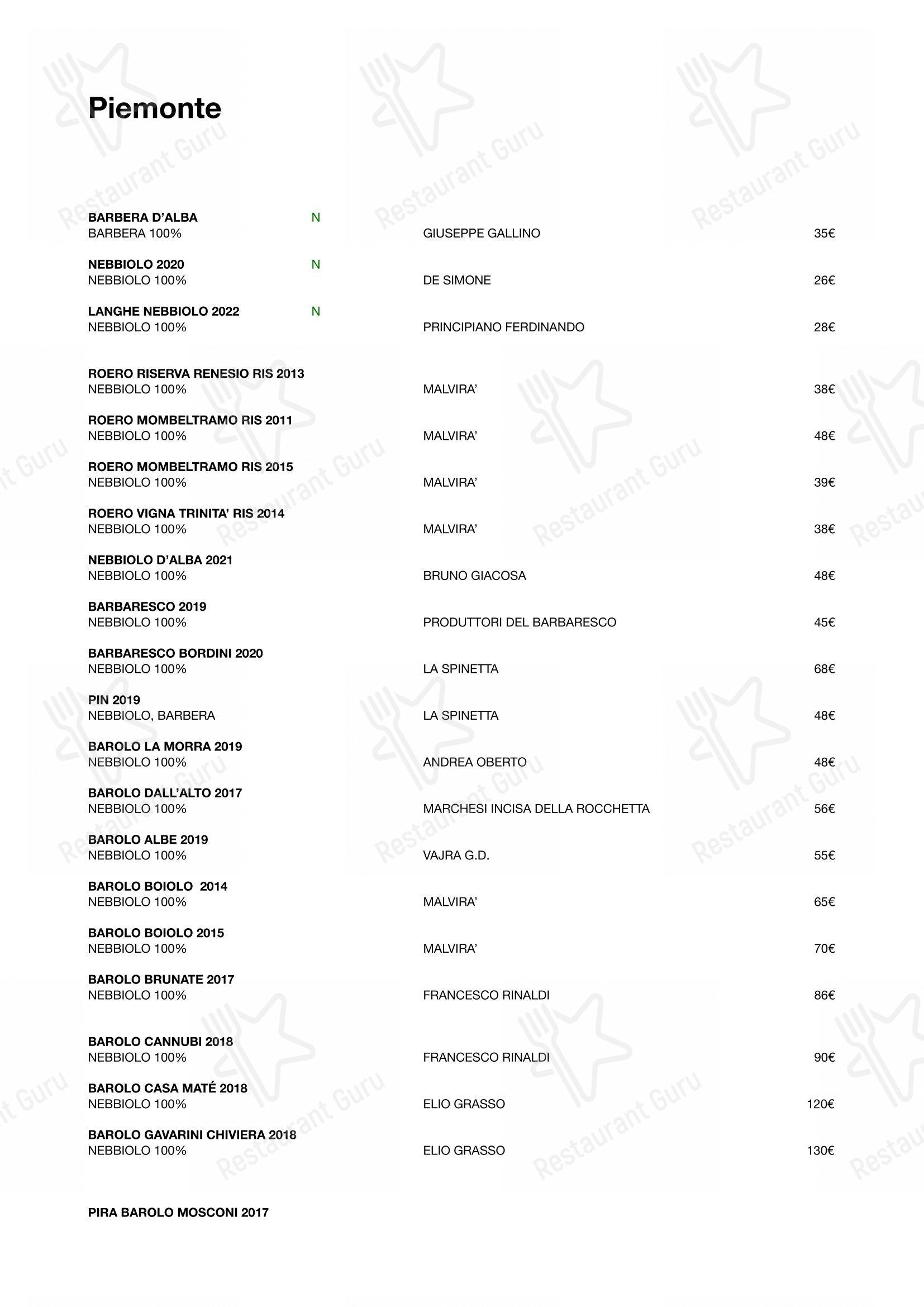 Menu di Ristorante Le Querce - Menu bar