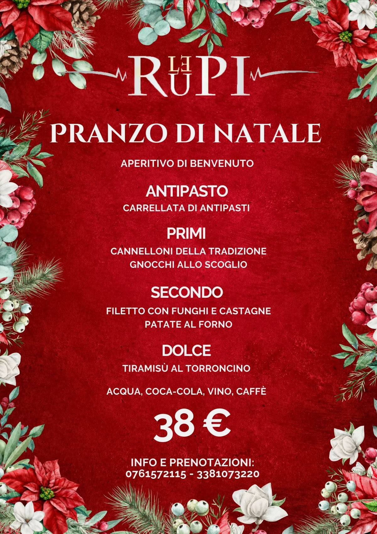 Menu di Ristorante Le Rupi 