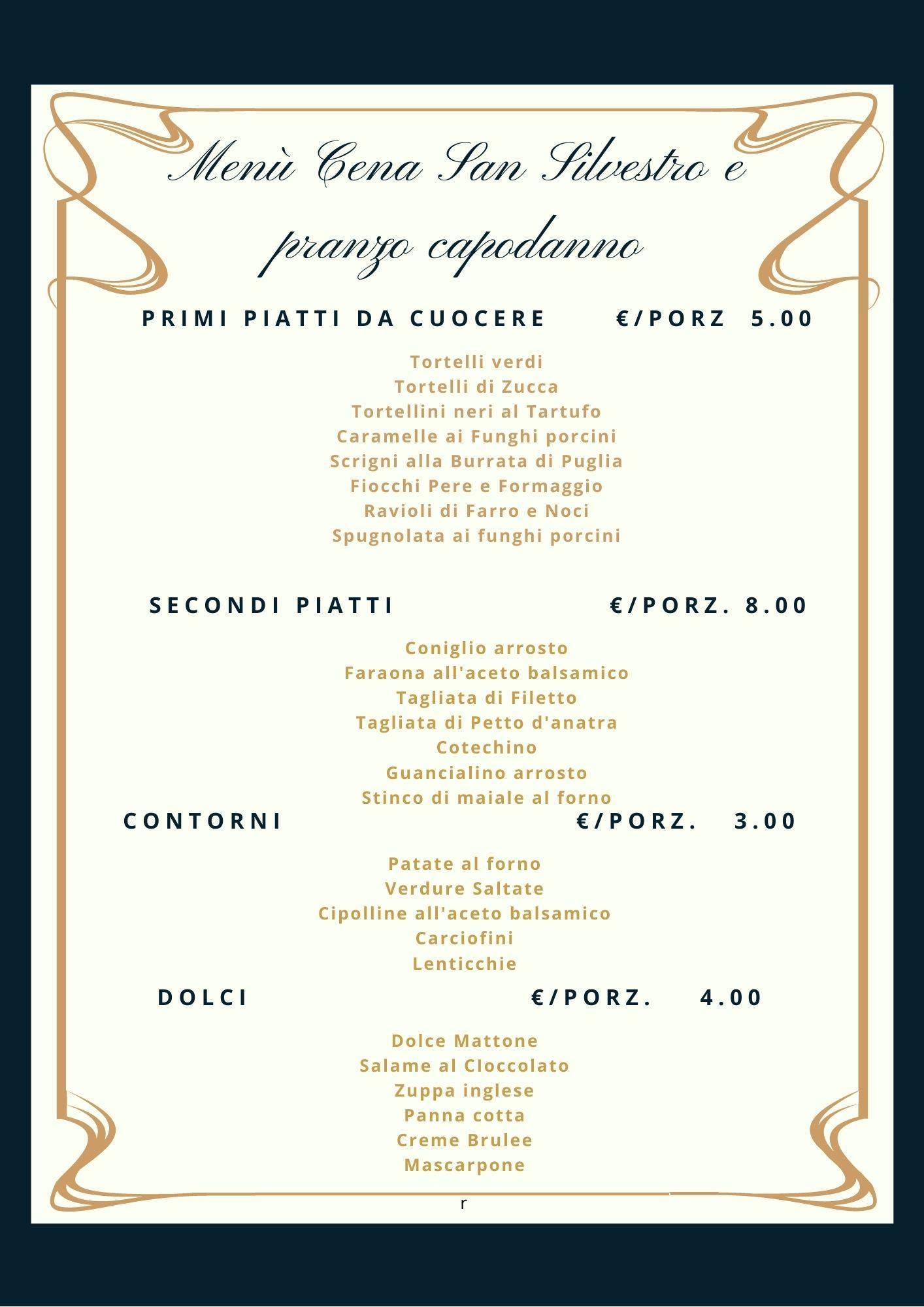 Menu di LOCANDA AL PORTONE 