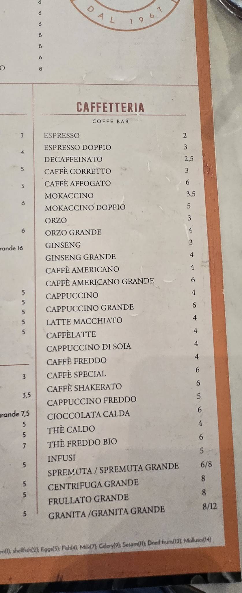 Menu di Ristorante Mancini dal 1967 Vaticano 