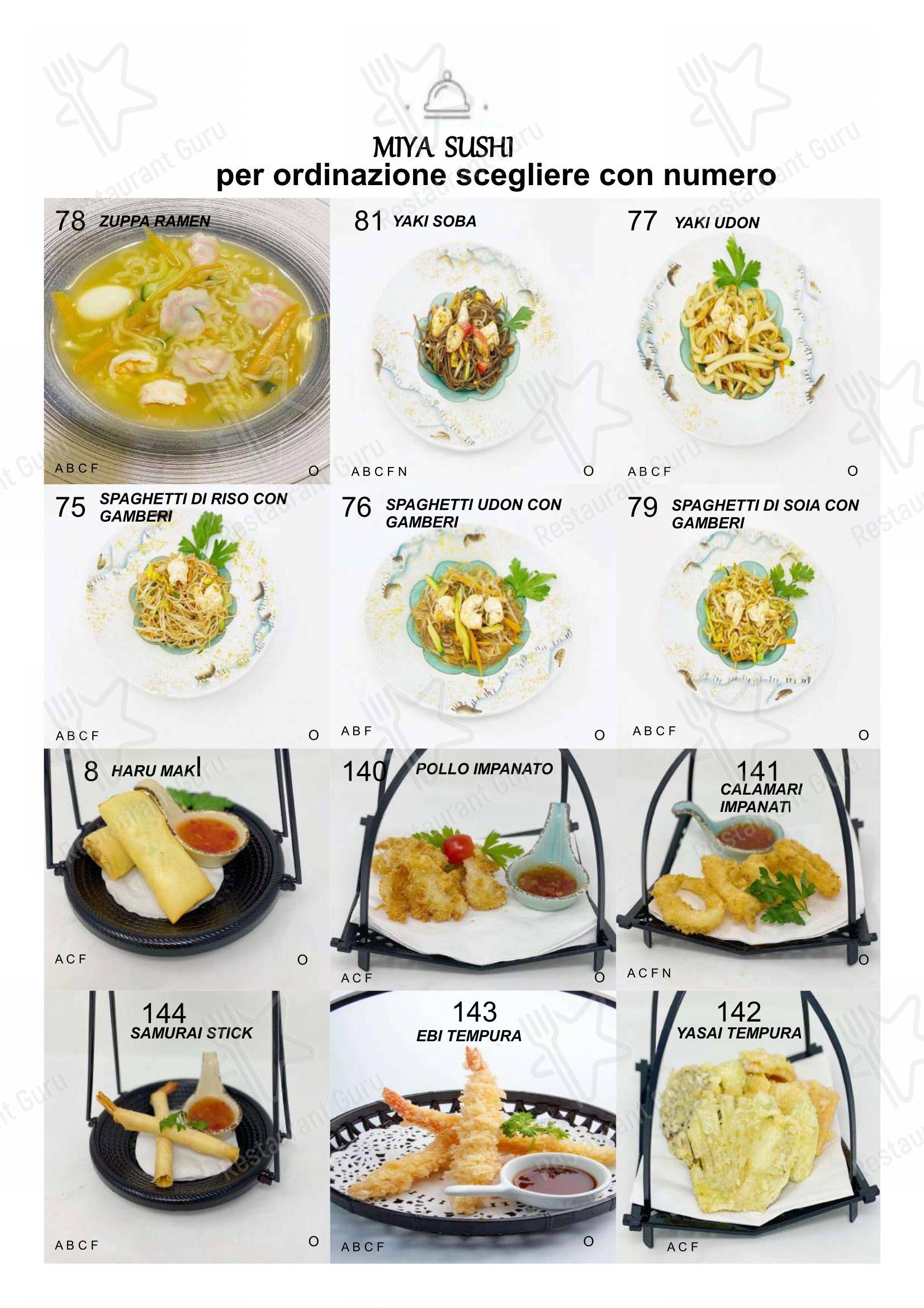 Menu bar per Ristorante Miya Sushi ristorante